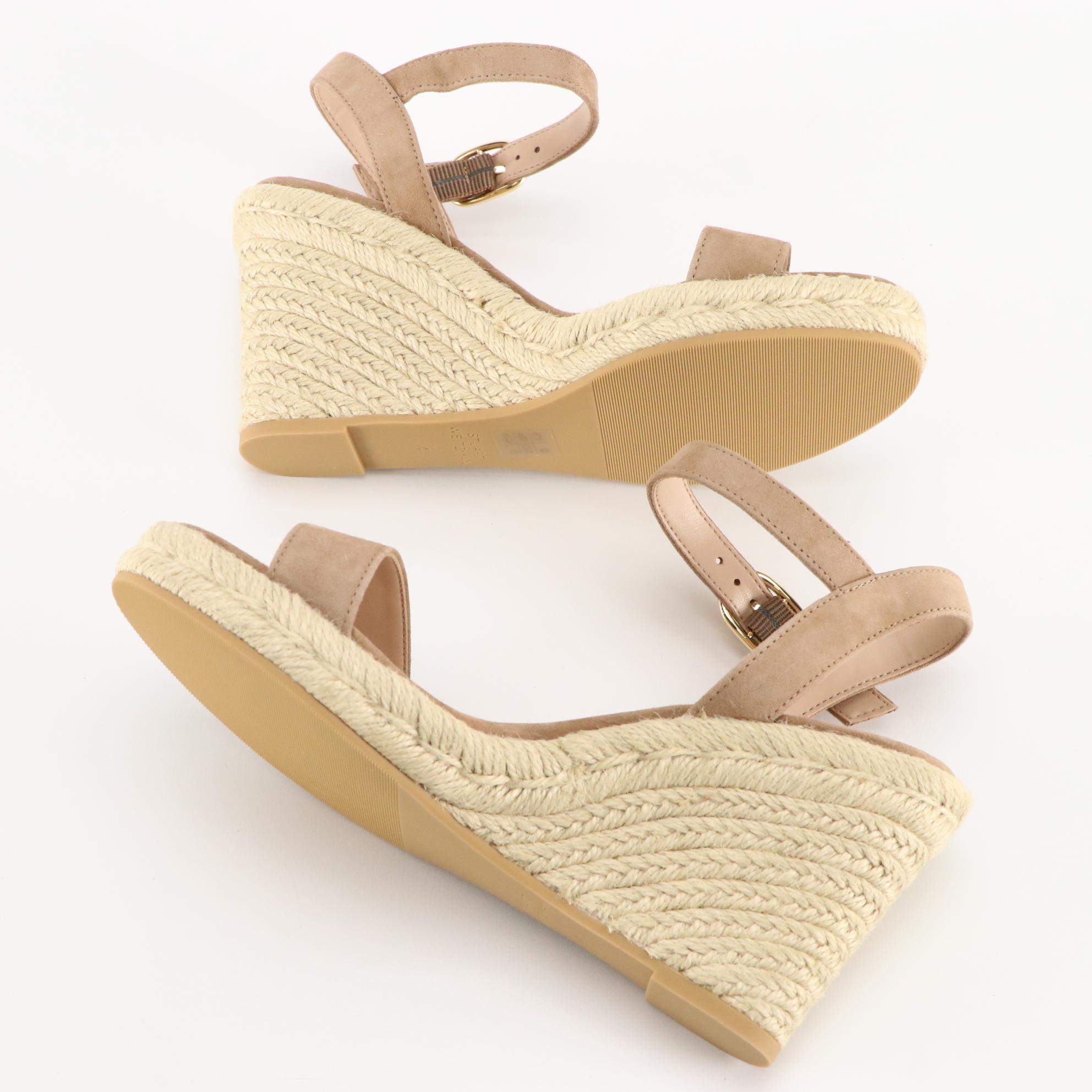 Stuart Weitzman Espadrille Wedge Sandals in Suede, New in Boxes