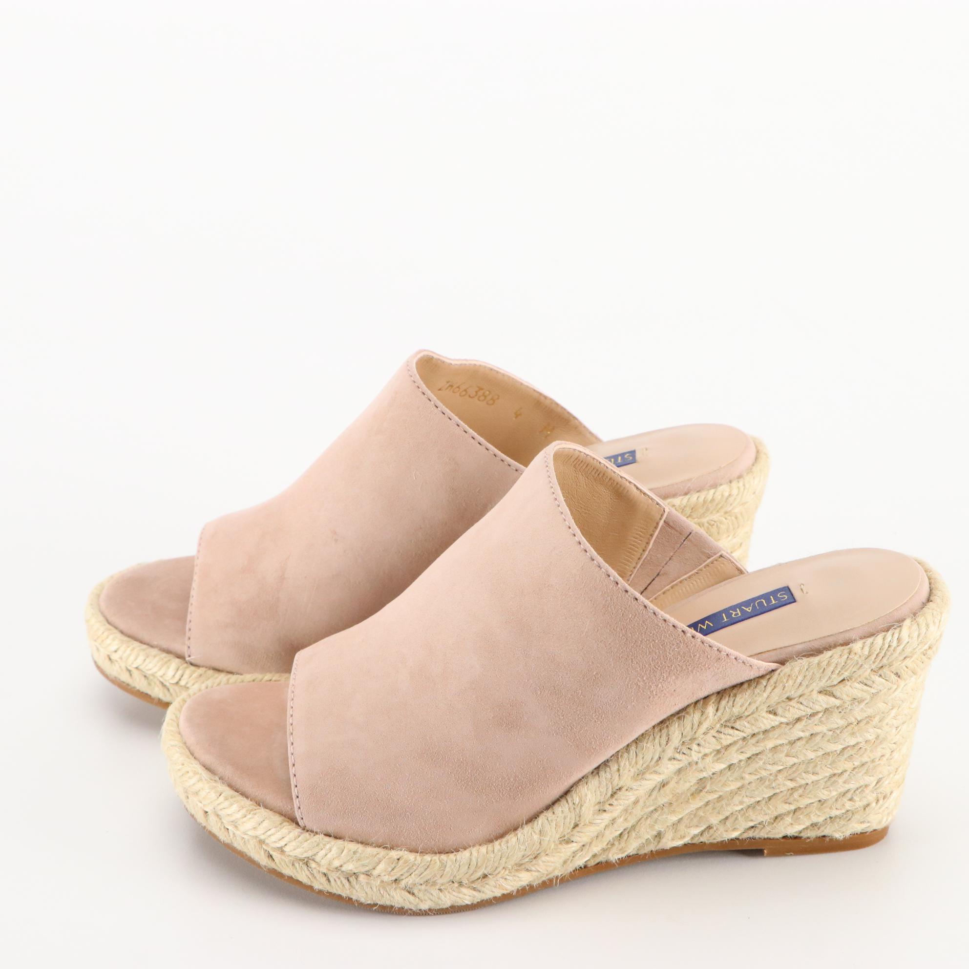 Stuart Weitzman Espadrille Wedge Sandals in Suede, New in Boxes
