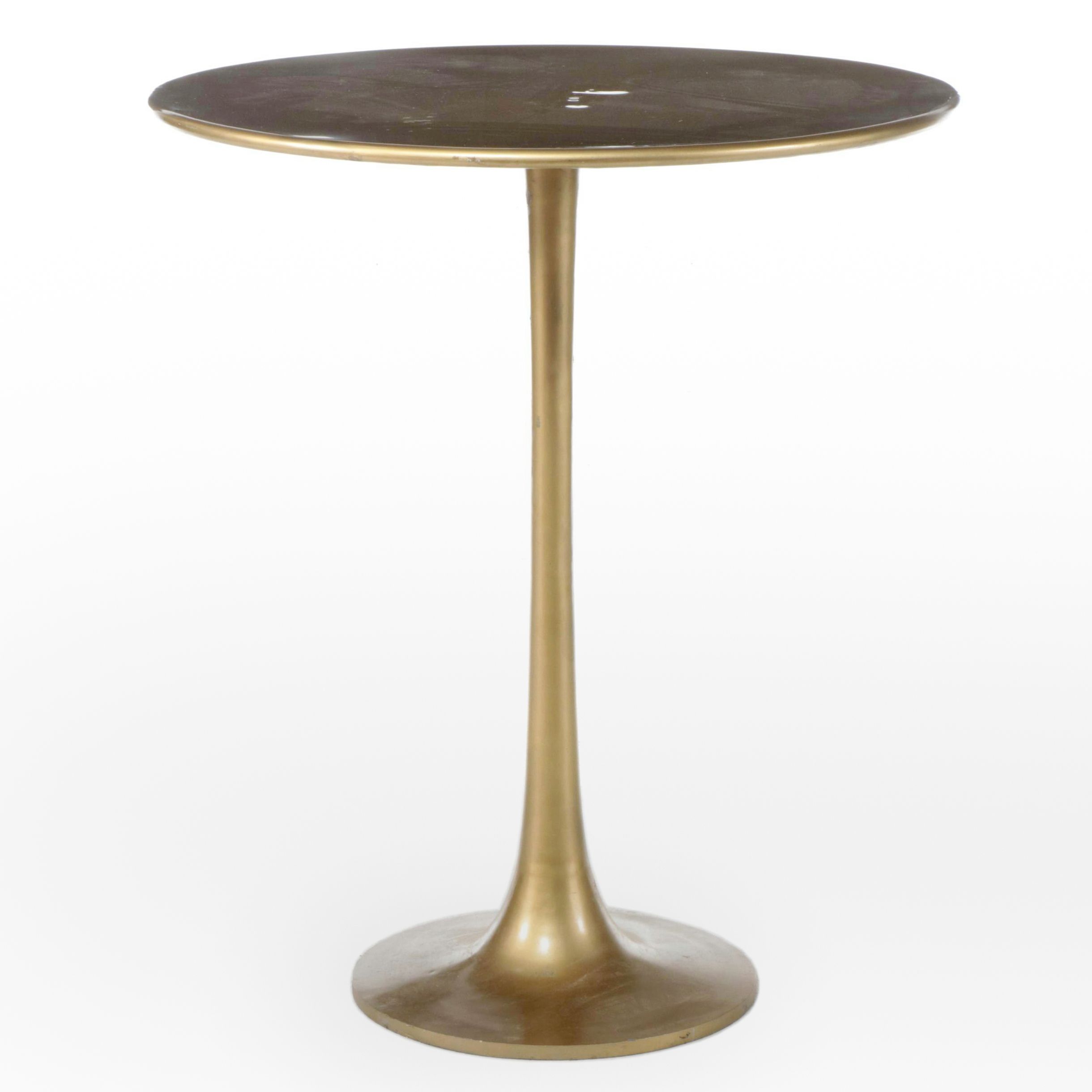 Modernist Style Gilt Metal Pub Table