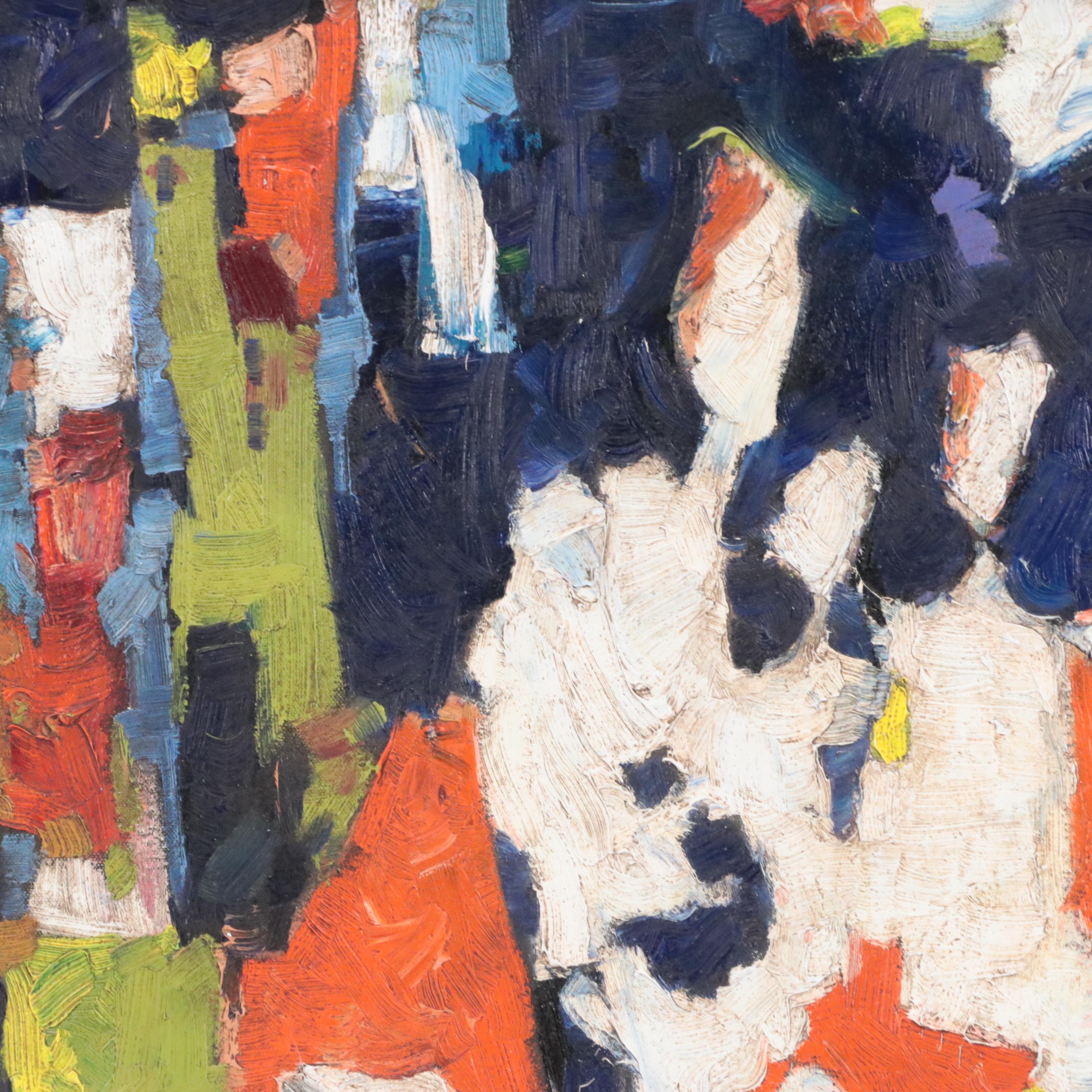 Serguei Novitchkov Abstract Oil Painting "Rhythm of Life," 2024