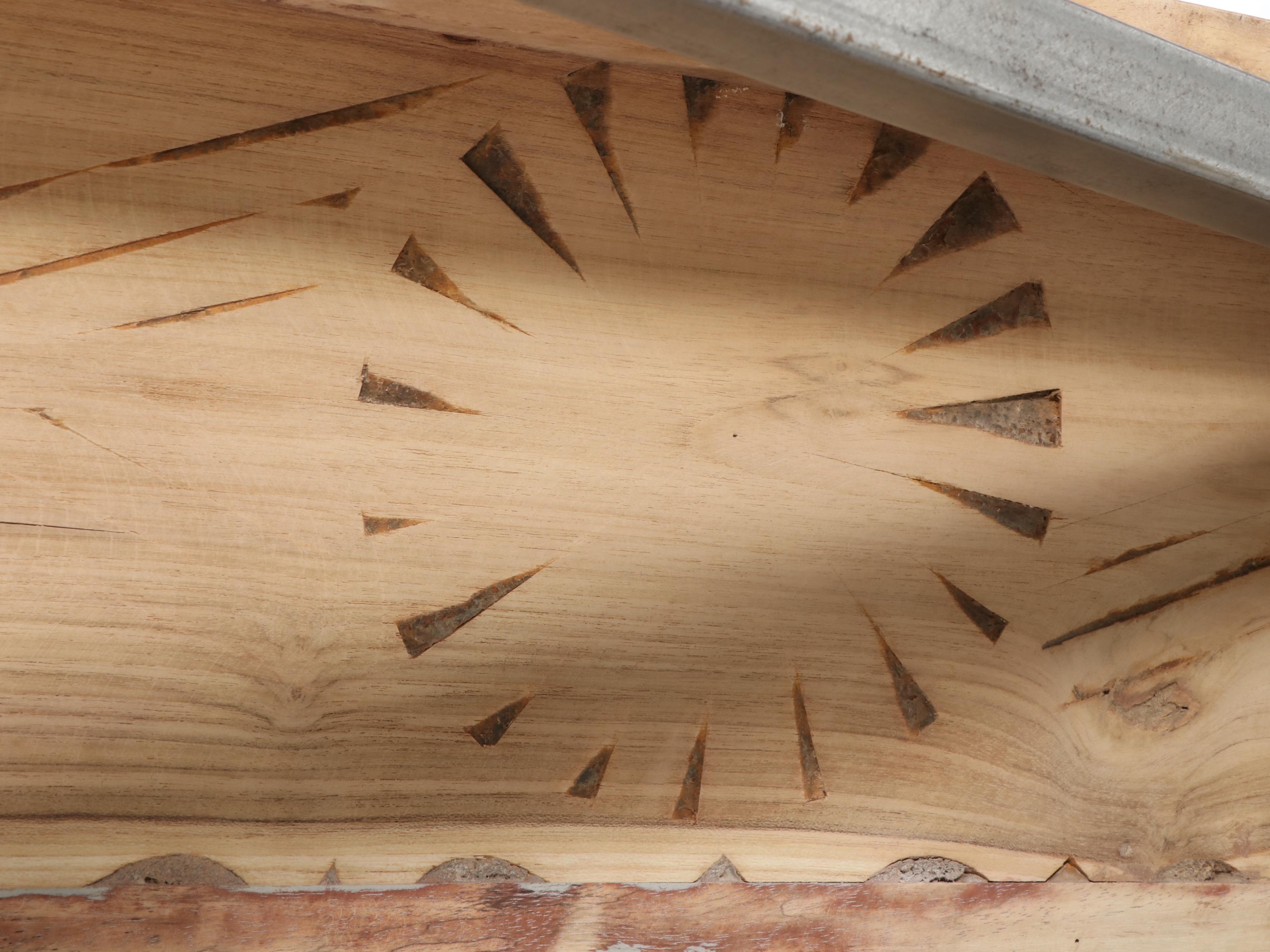 Industrial Style Hardwood and Brushed Metal Folding Coffee Table