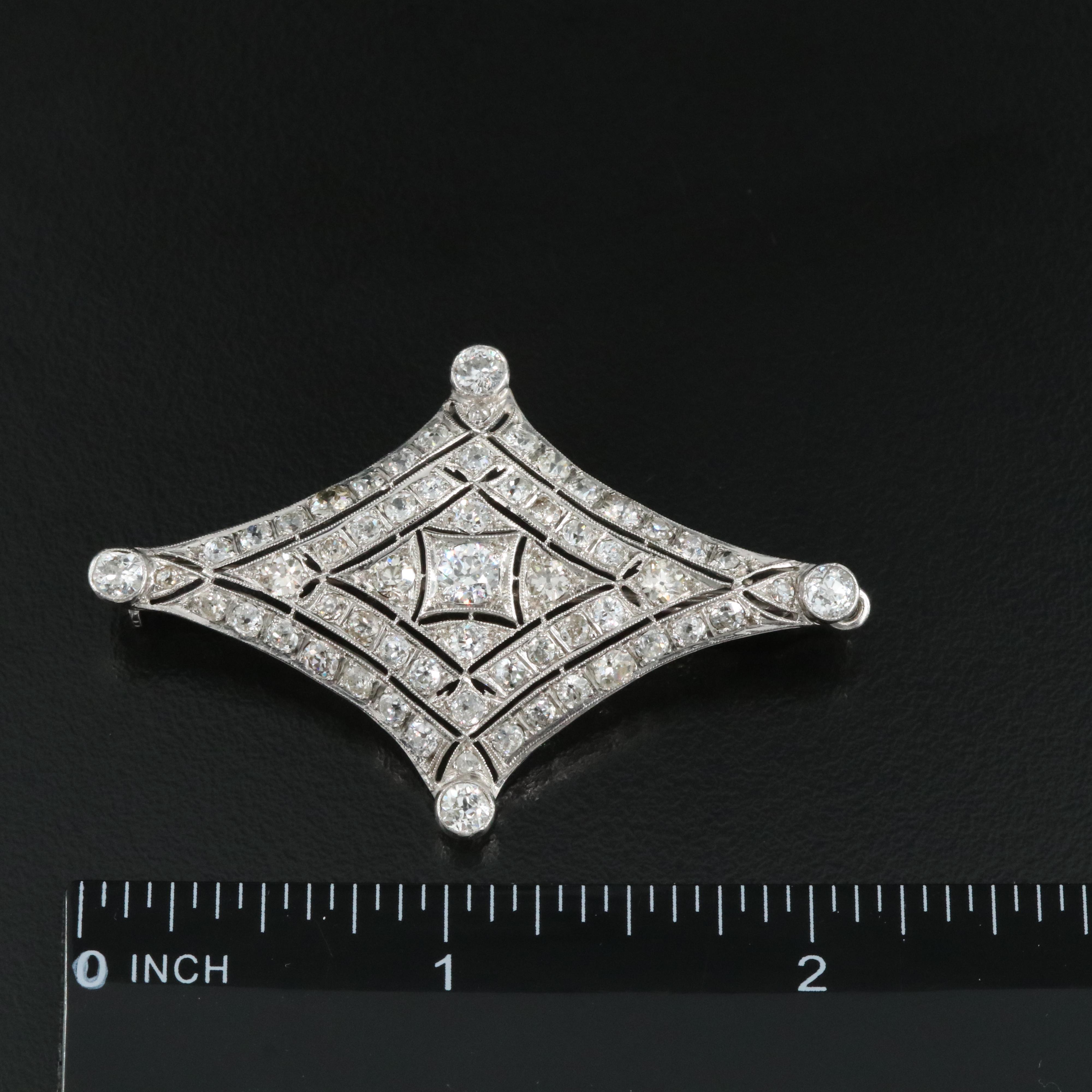 Art Deco Platinum 5.03 CTW Diamond Brooch