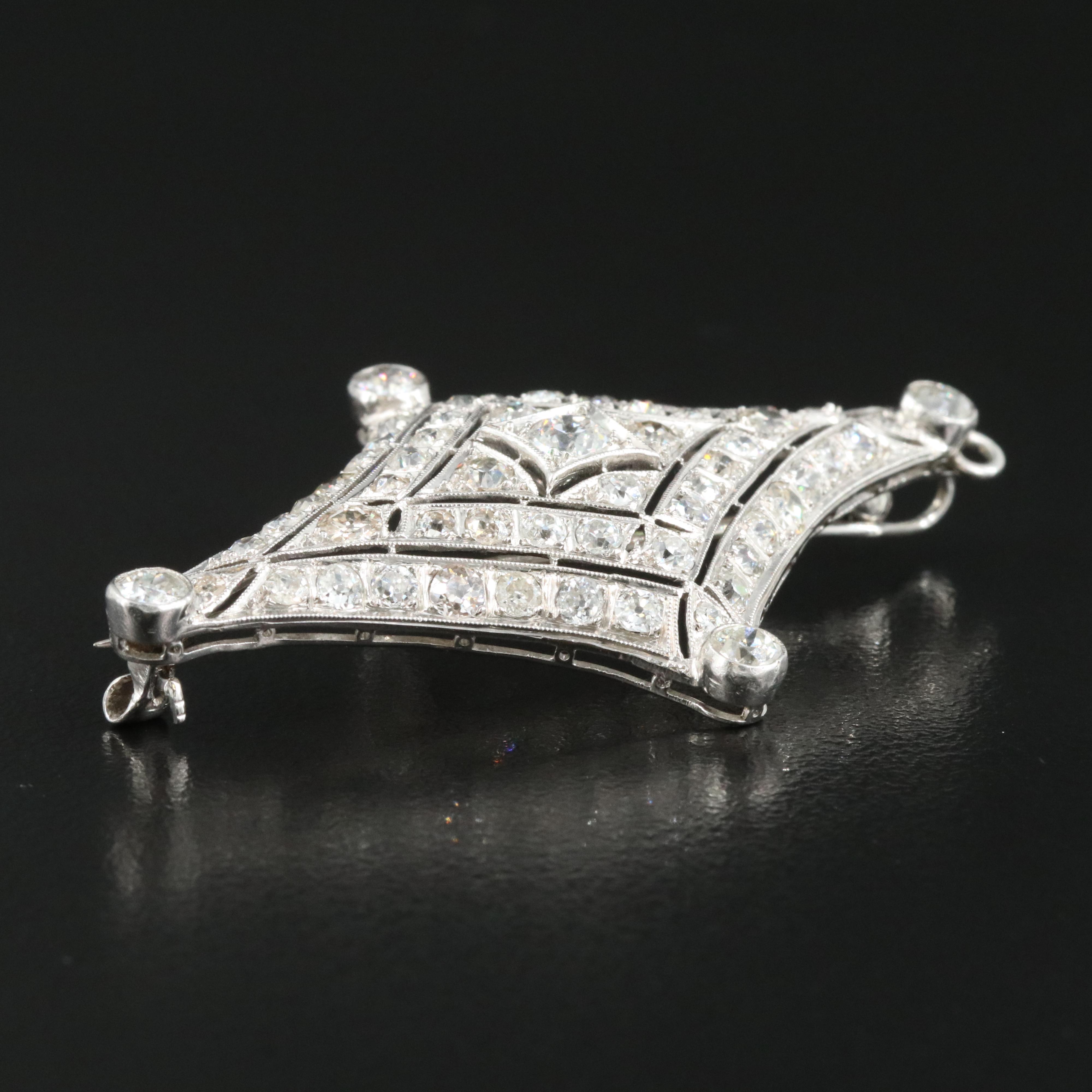Art Deco Platinum 5.03 CTW Diamond Brooch