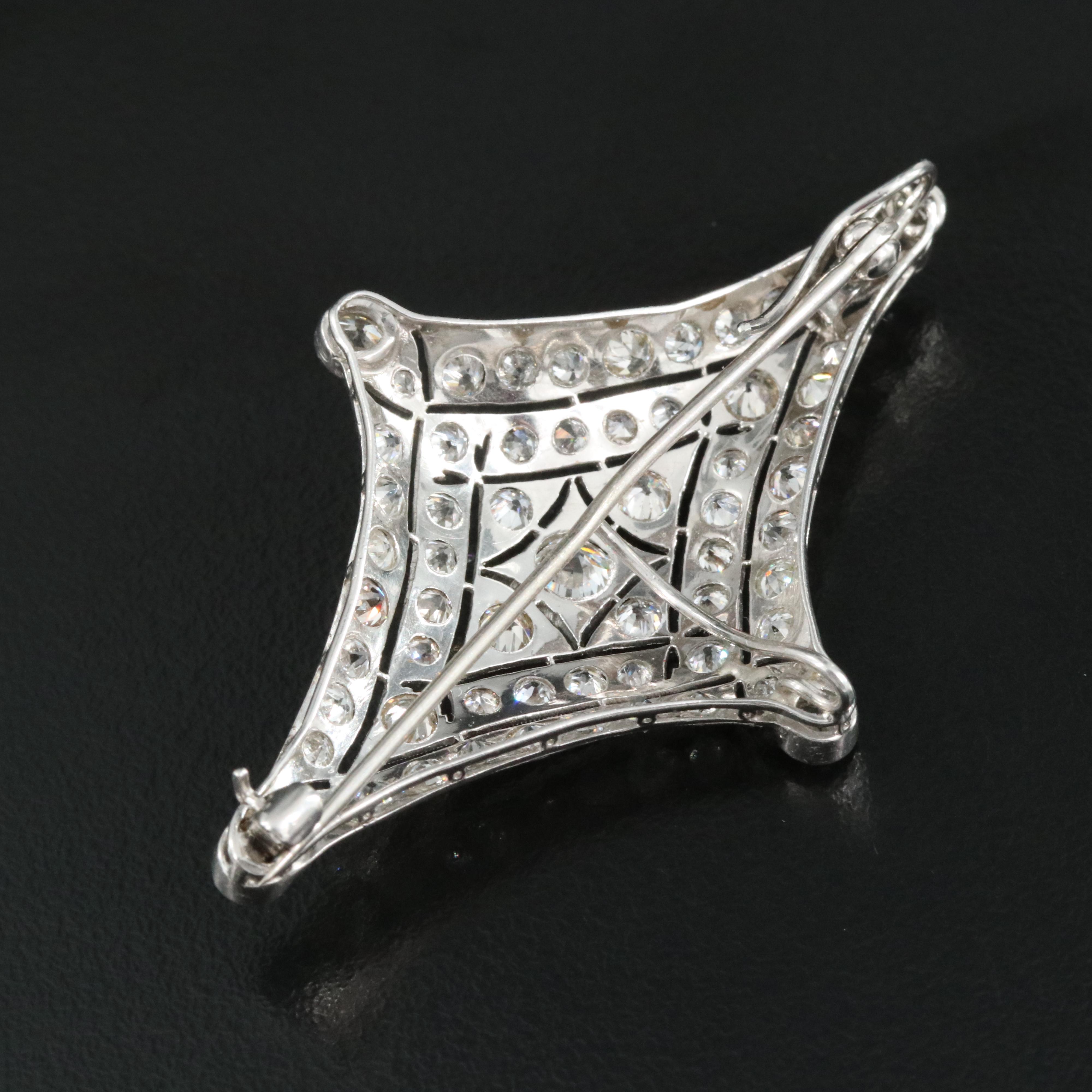 Art Deco Platinum 5.03 CTW Diamond Brooch