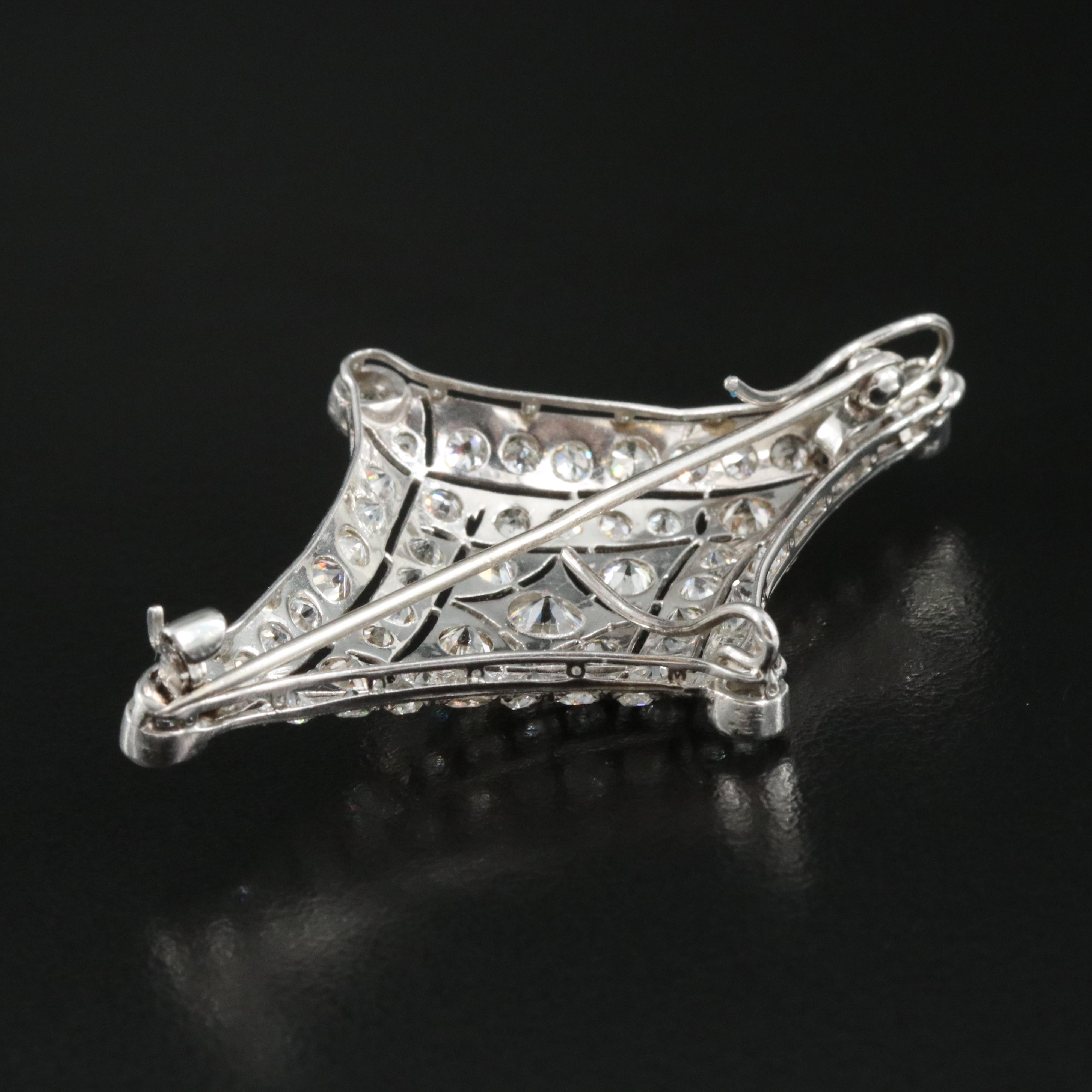 Art Deco Platinum 5.03 CTW Diamond Brooch
