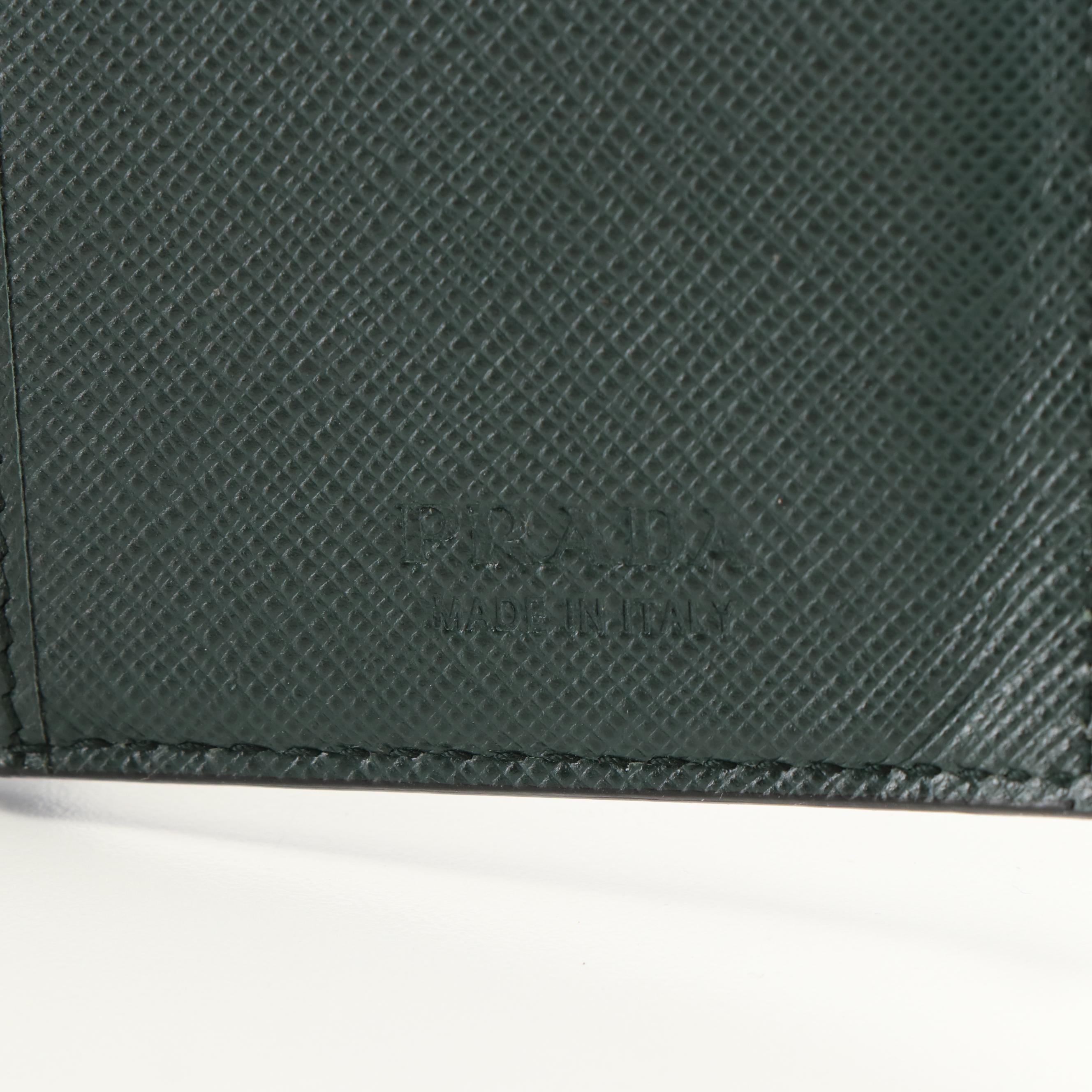 Prada Striped Logo Long Wallet in Saffiano Leather