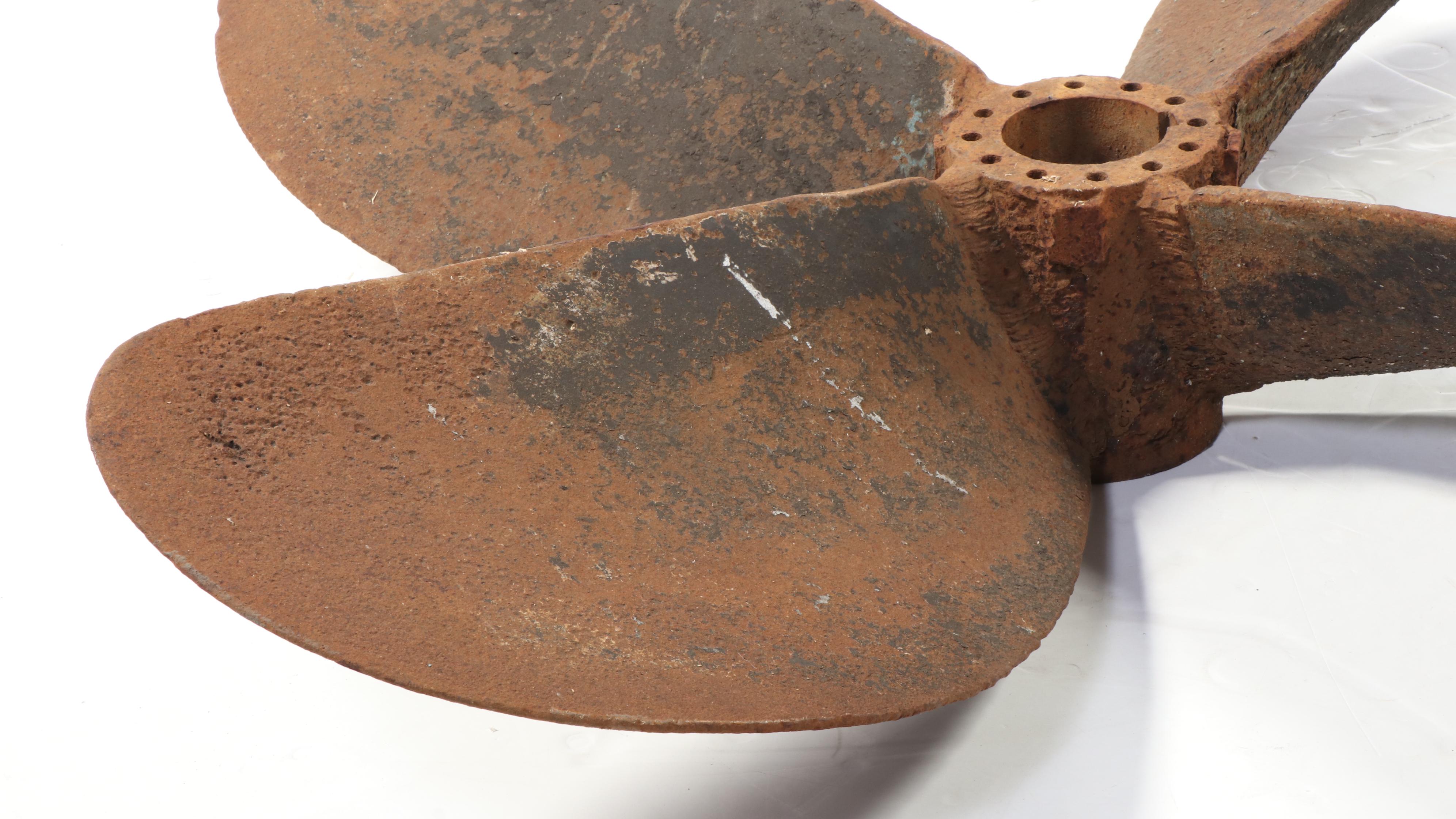 Oversized Cast Iron Four Blade Boat Propeller