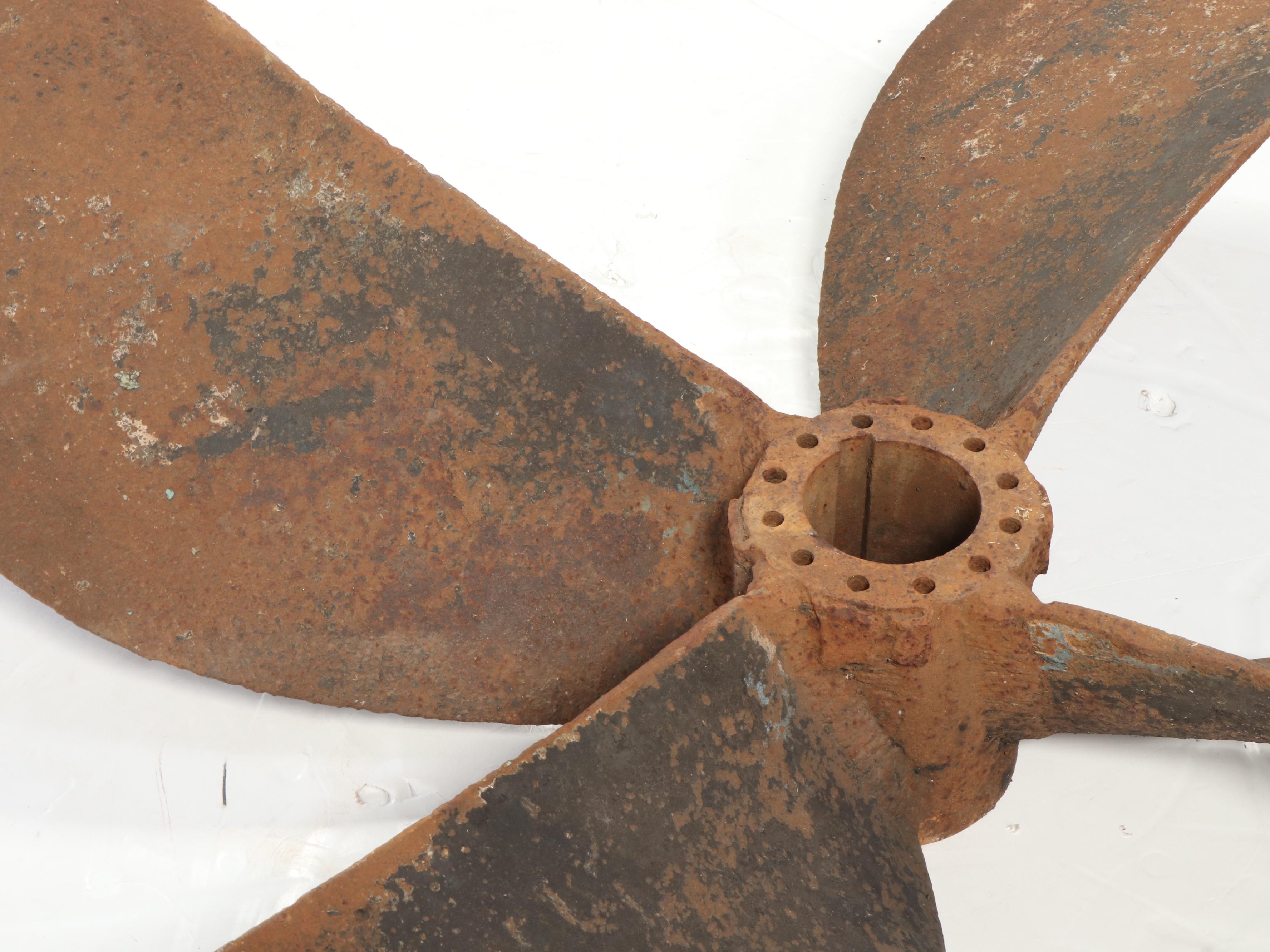 Oversized Cast Iron Four Blade Boat Propeller