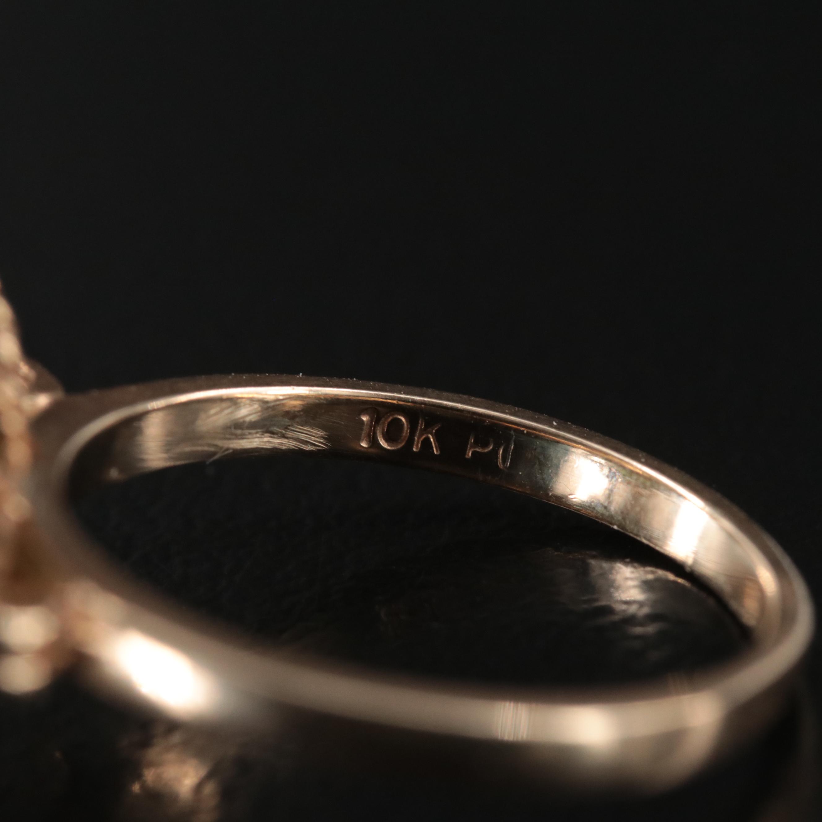 10K Nephrite Ring with Rope Trim