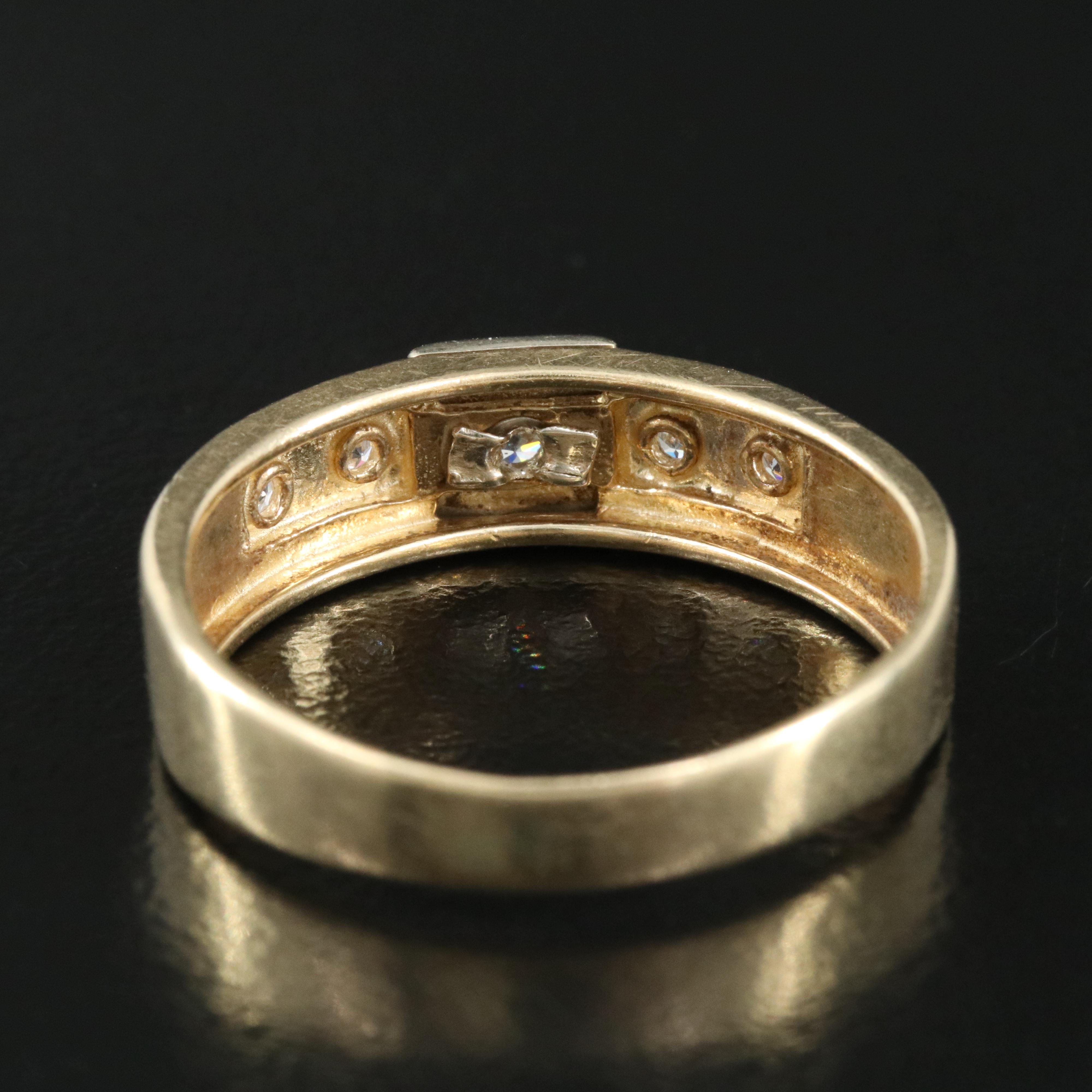 14K Two Tone CZ Ring