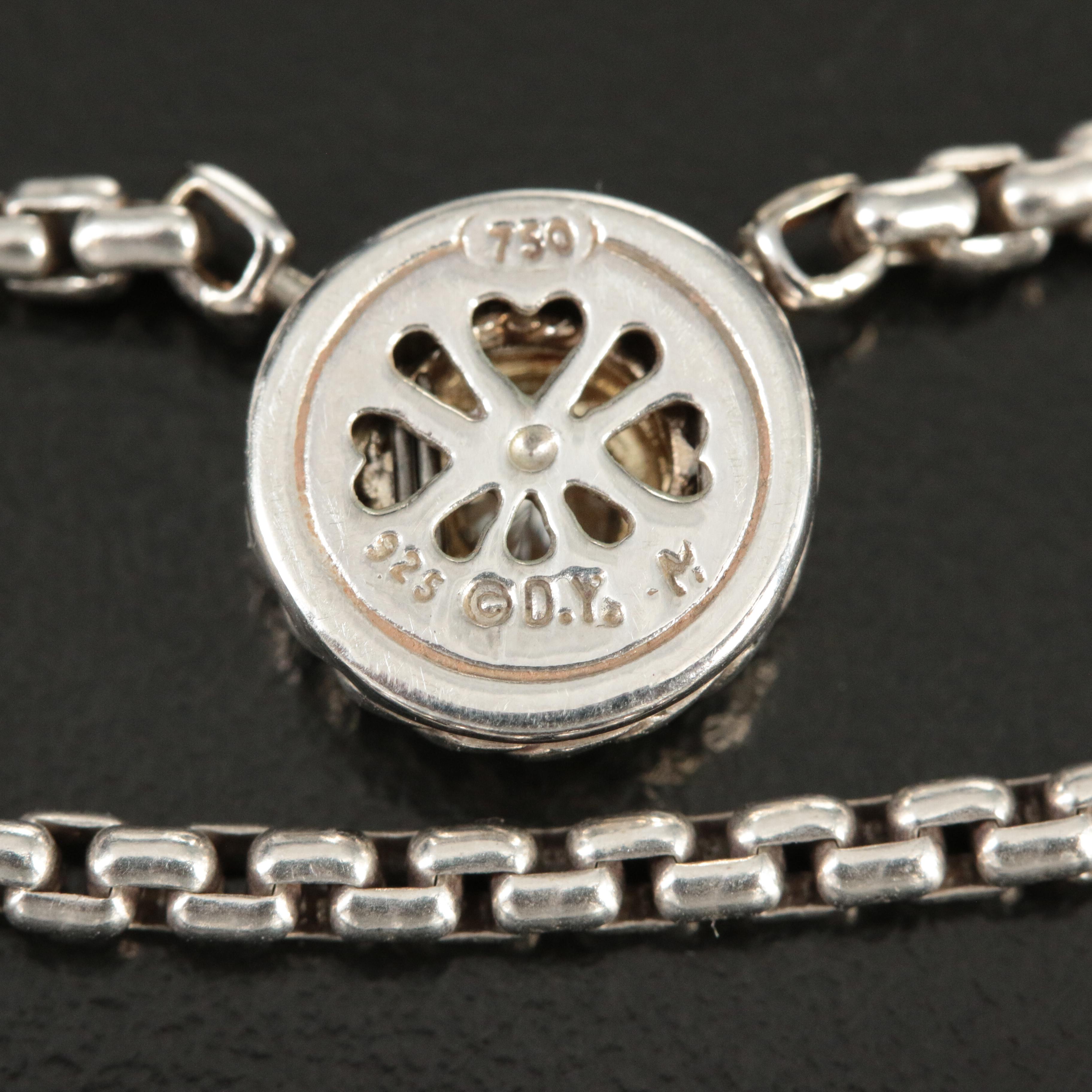 David Yurman Sterling and 0.30 CT Diamond "Cookie" Necklace with 18K Accent