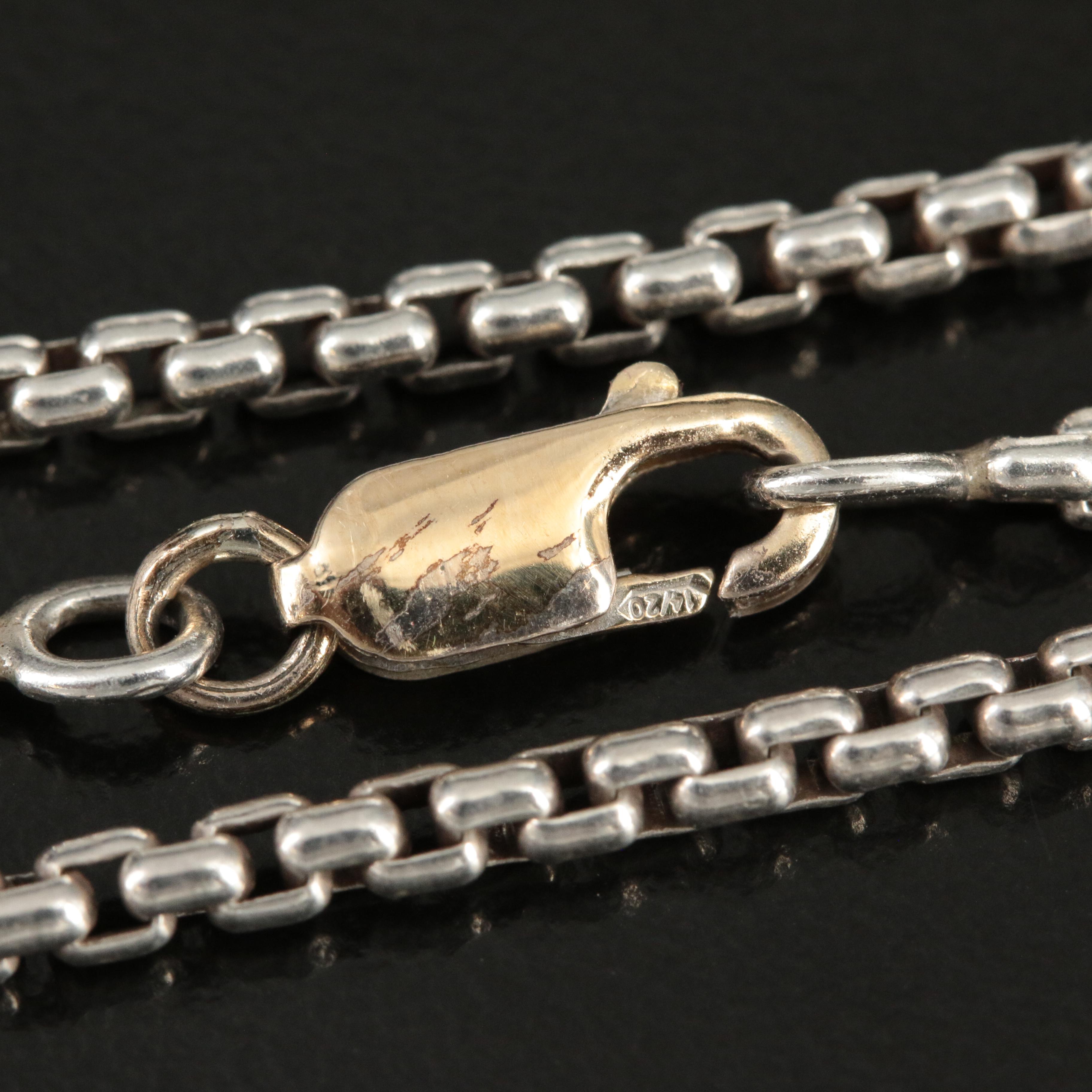 David Yurman Sterling and 0.30 CT Diamond "Cookie" Necklace with 18K Accent