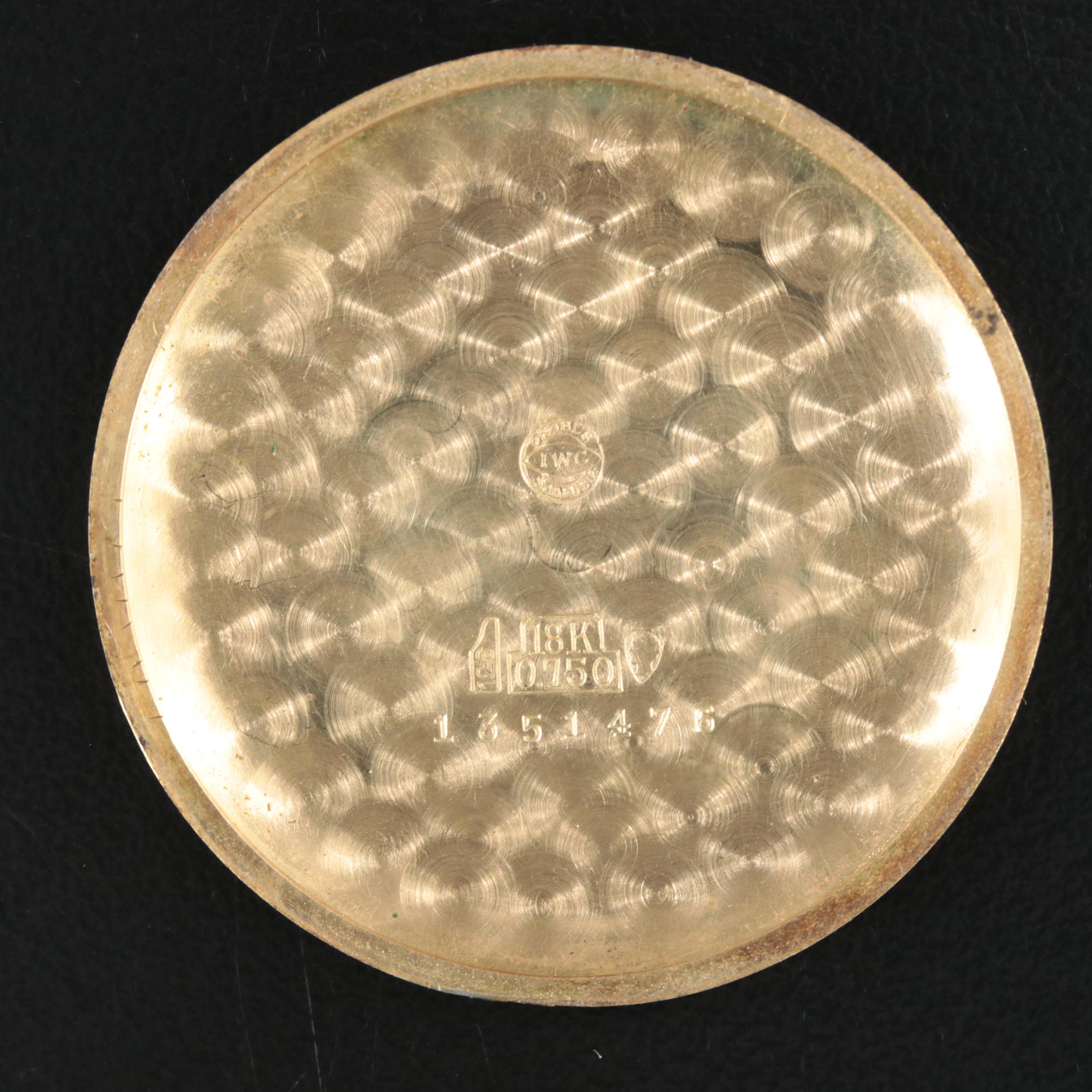 18K International Watch Co. Stem Wind Watch