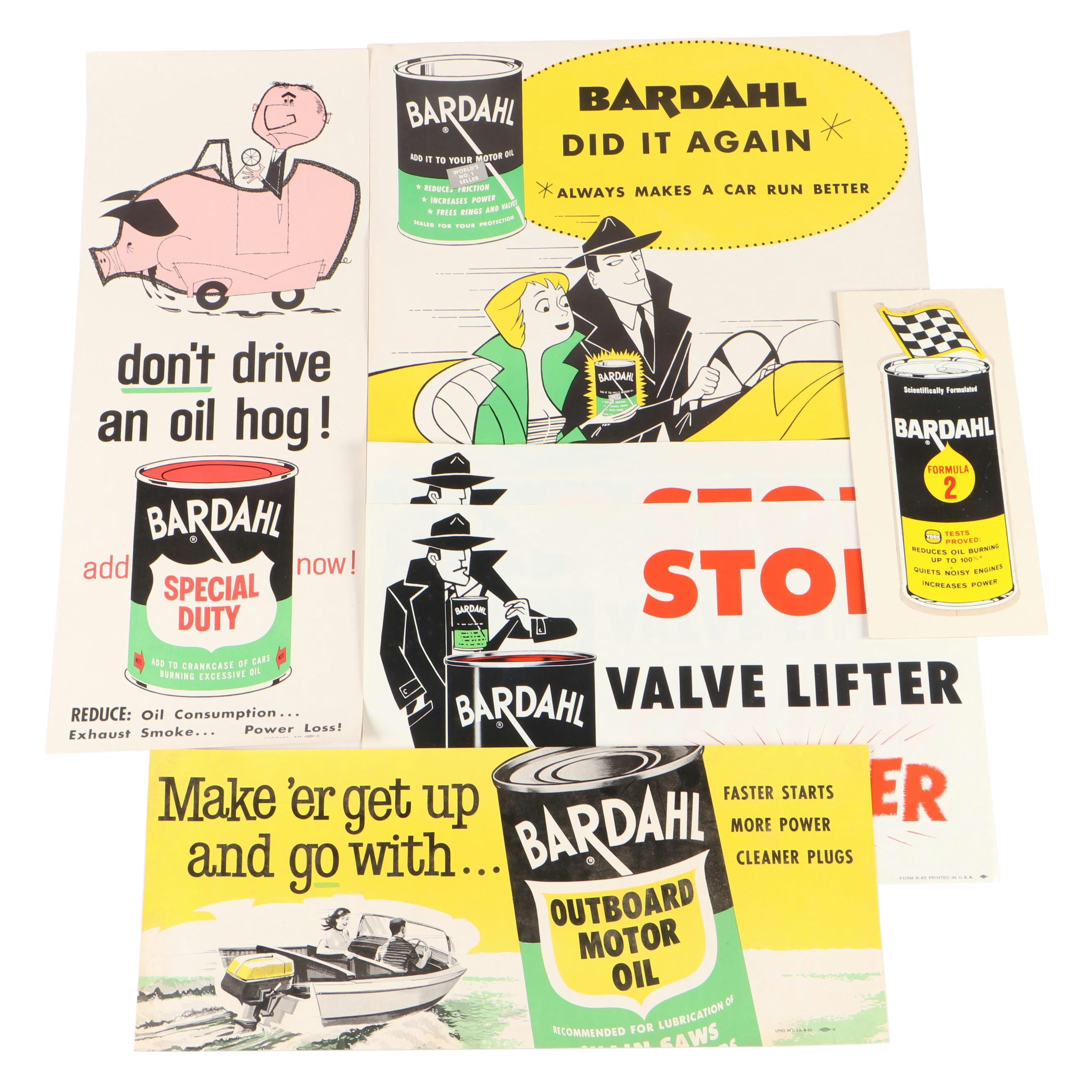 Bardahl Formula 2 and Special Duty Motor Oil Advertising Posters, Mid-20th C.