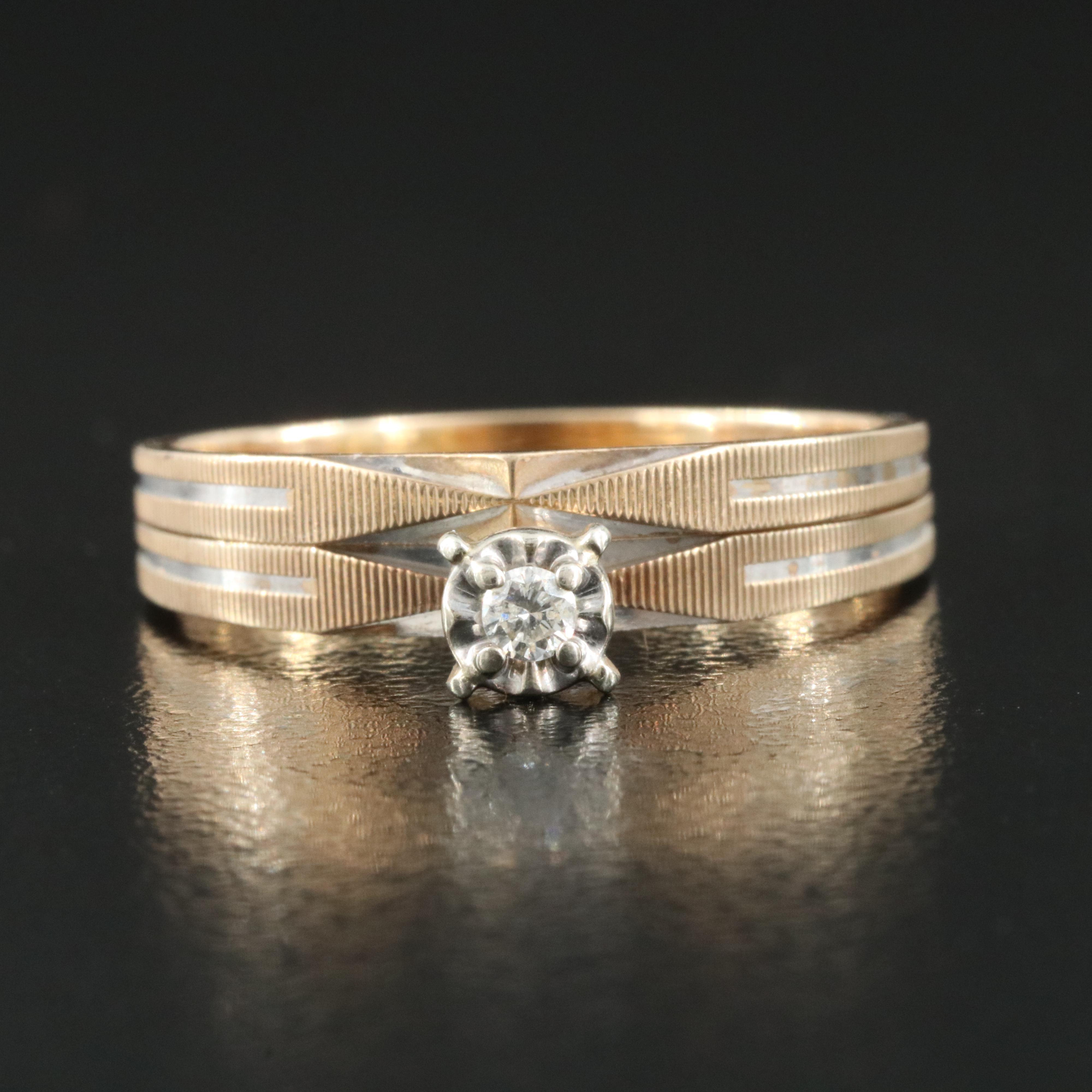 10K 0.05 CT Diamond Ring Set