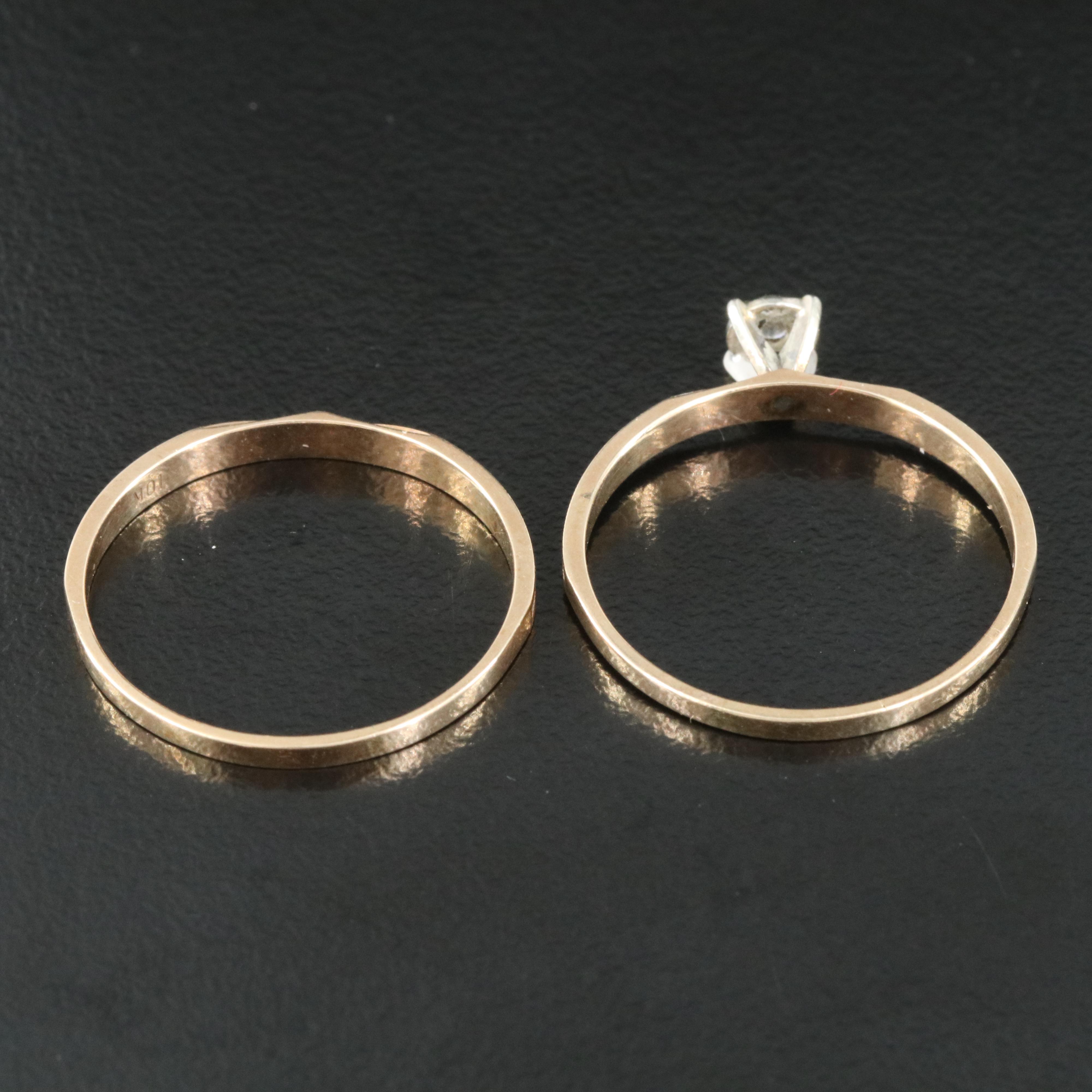 10K 0.05 CT Diamond Ring Set