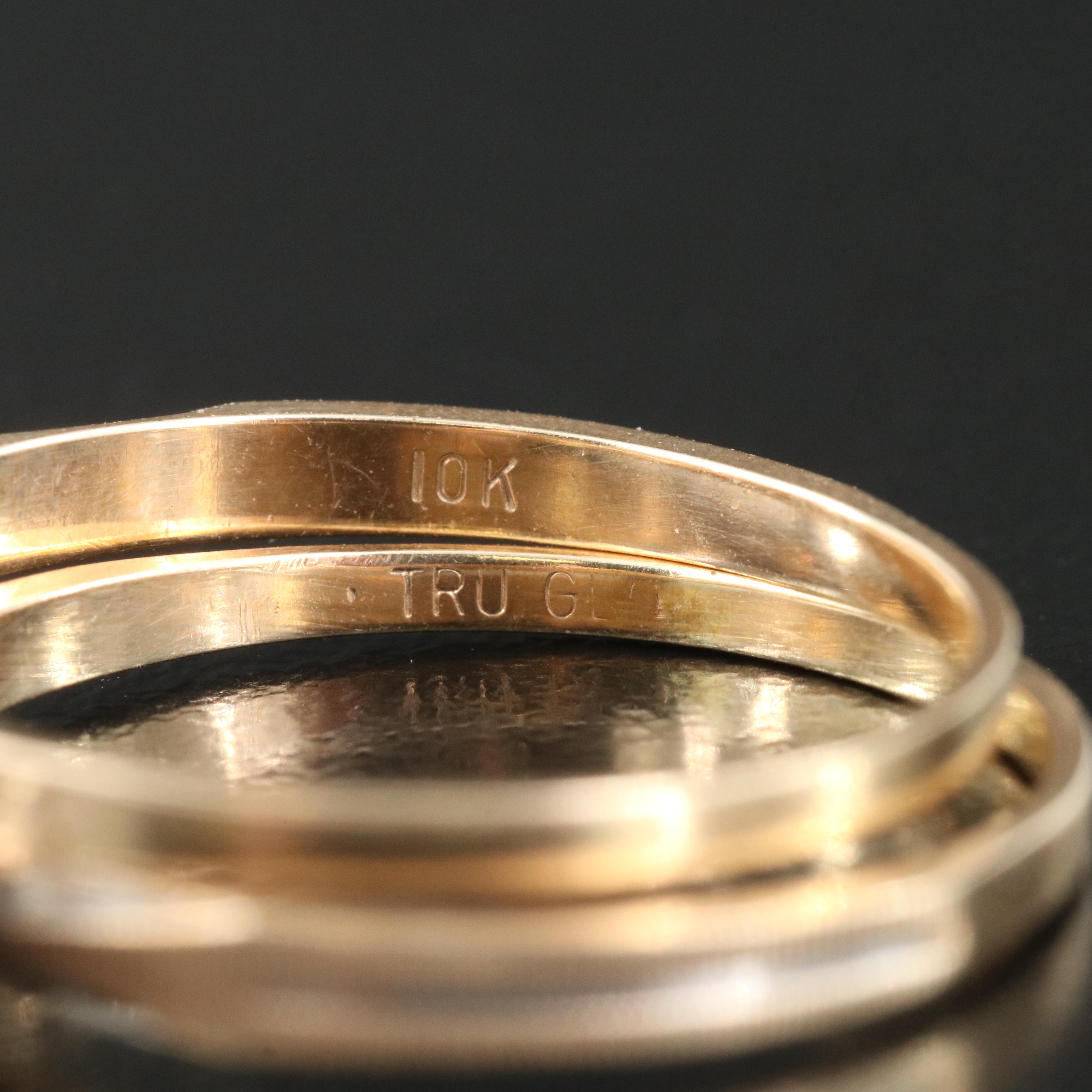 10K 0.05 CT Diamond Ring Set