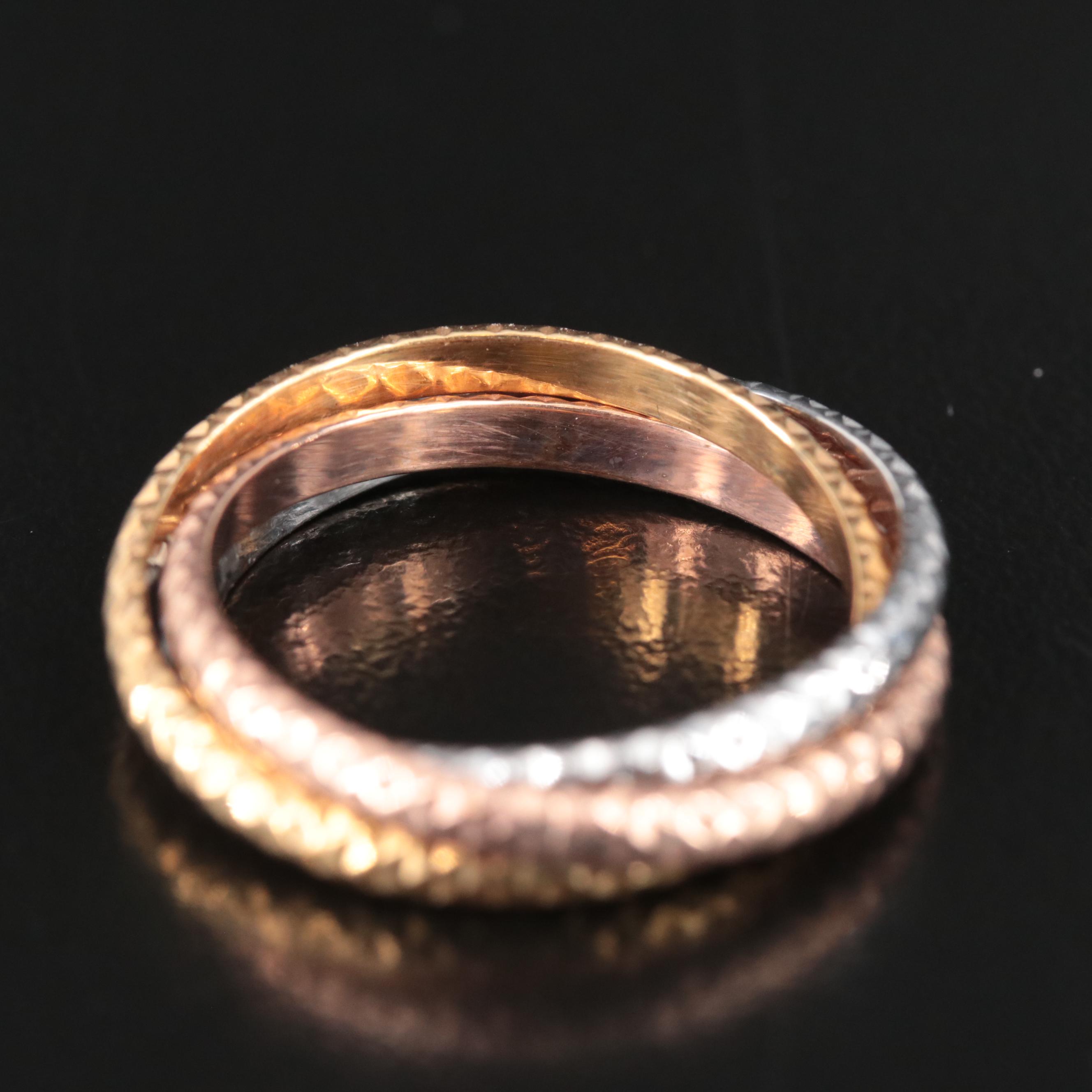 14K Tri-Color Rolling Ring