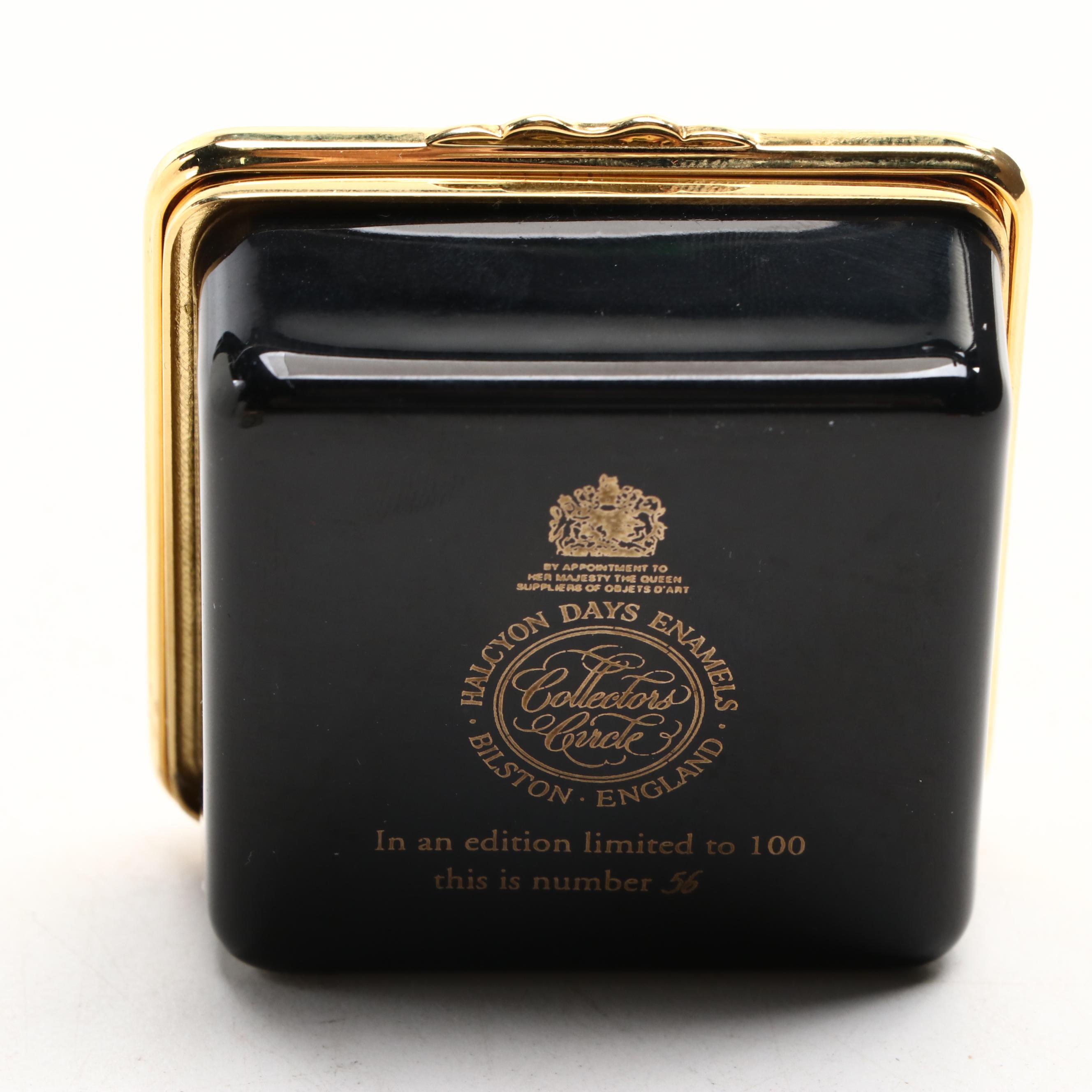 Halcyon Days Limited Edition "Tutankhamun" and Other Enameled Box