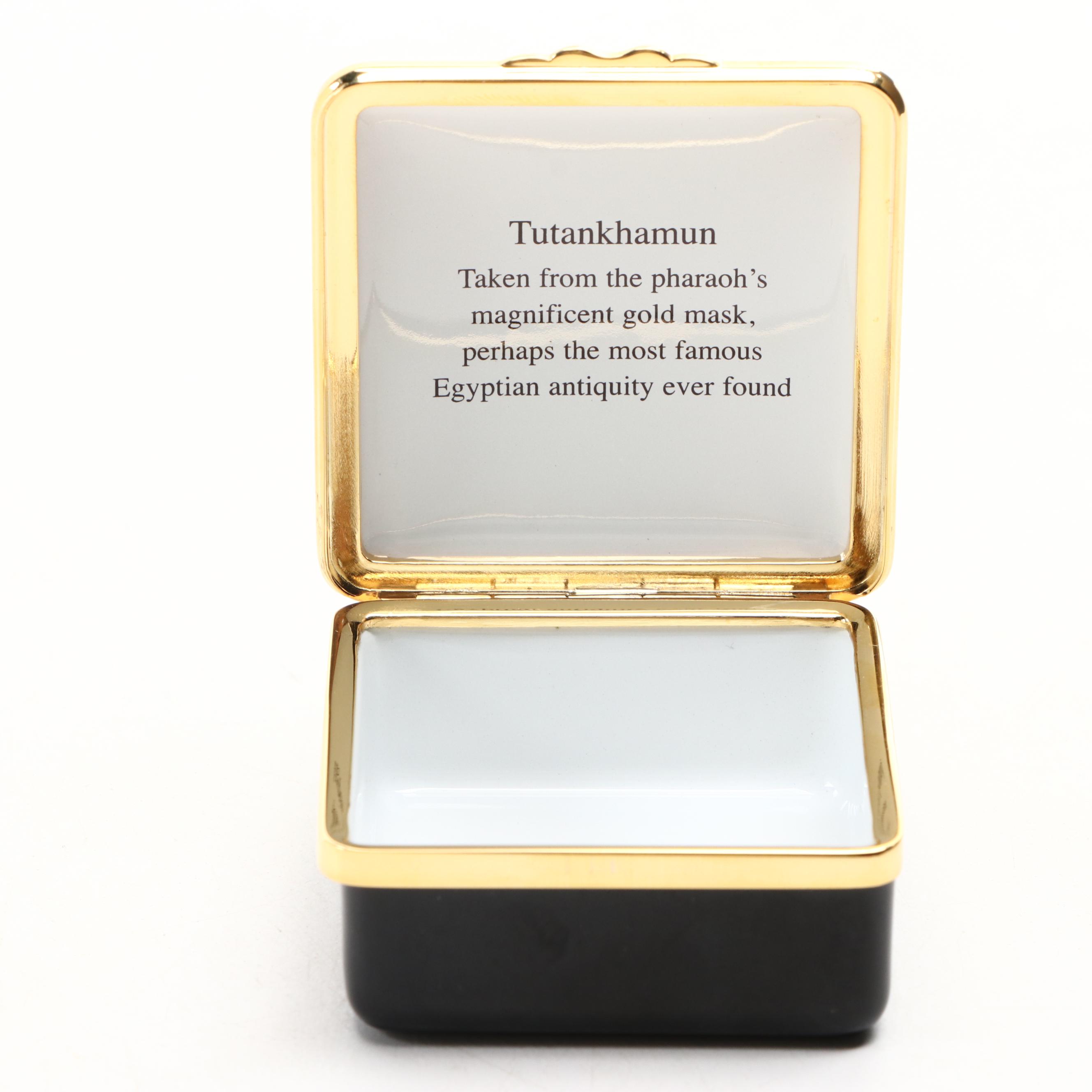 Halcyon Days Limited Edition "Tutankhamun" and Other Enameled Box