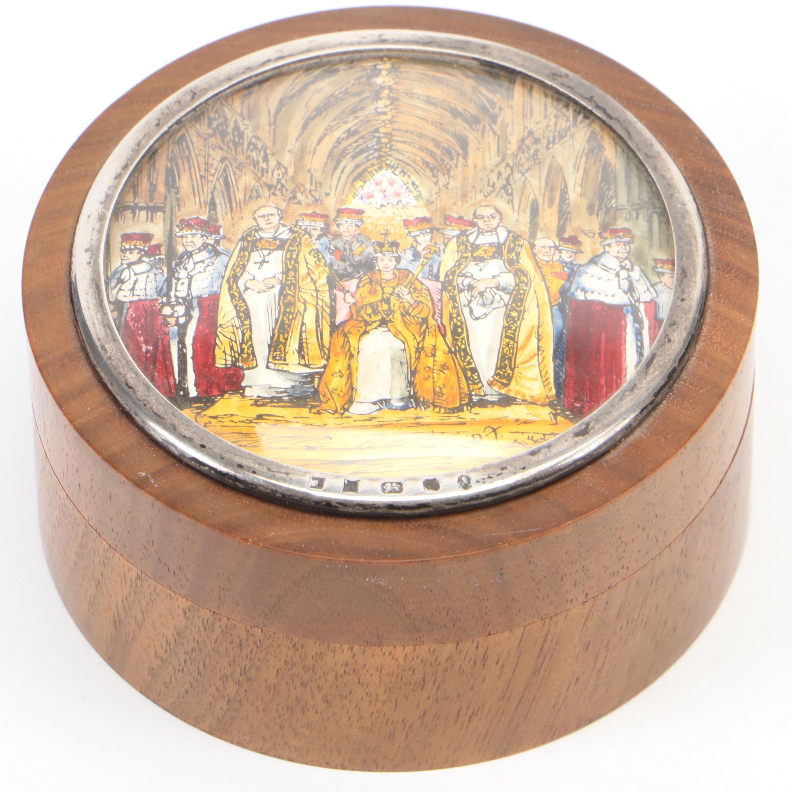 Halcyon Days Queen's Silver Jubilee Box with Sterling Silver Ornamentation