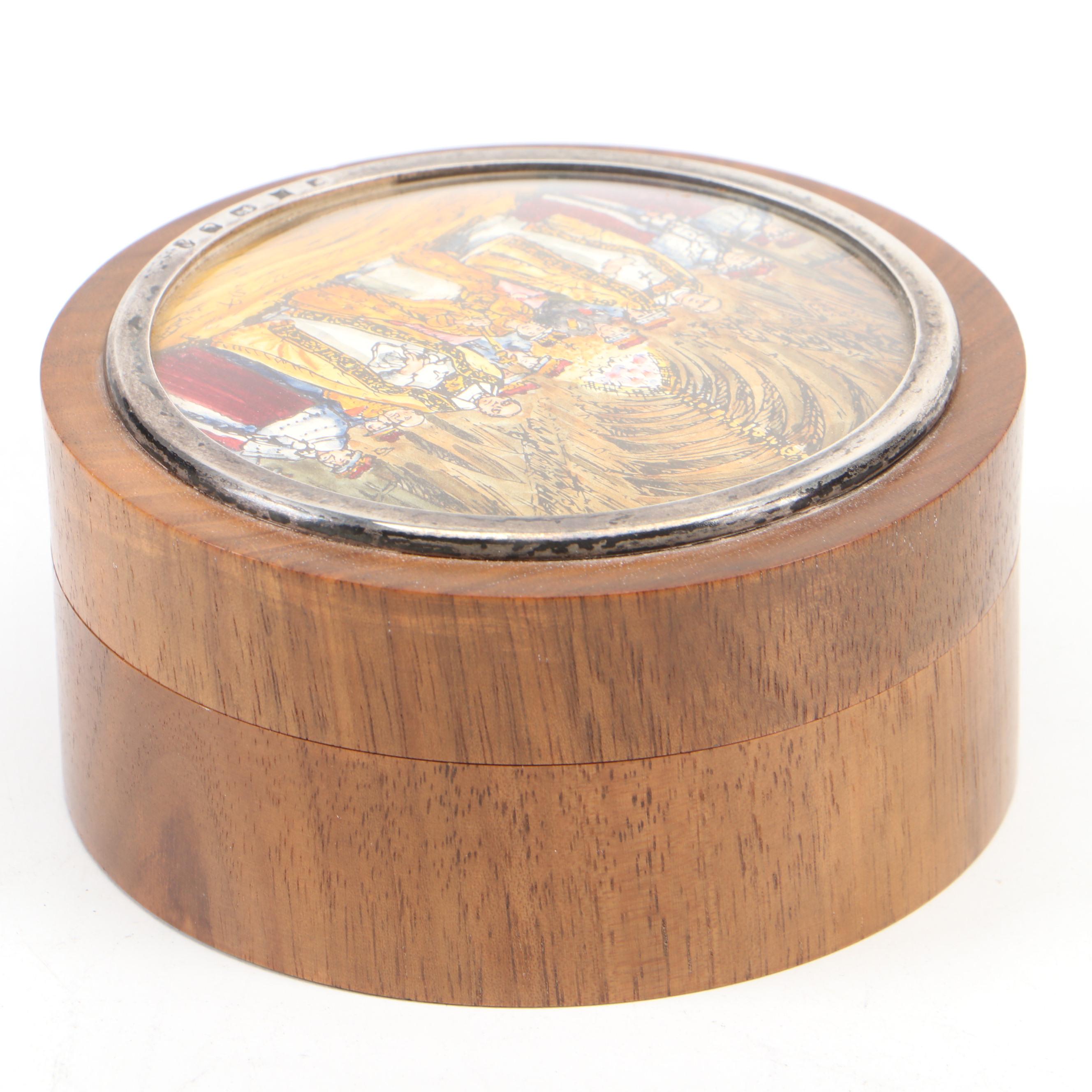 Halcyon Days Queen's Silver Jubilee Box with Sterling Silver Ornamentation