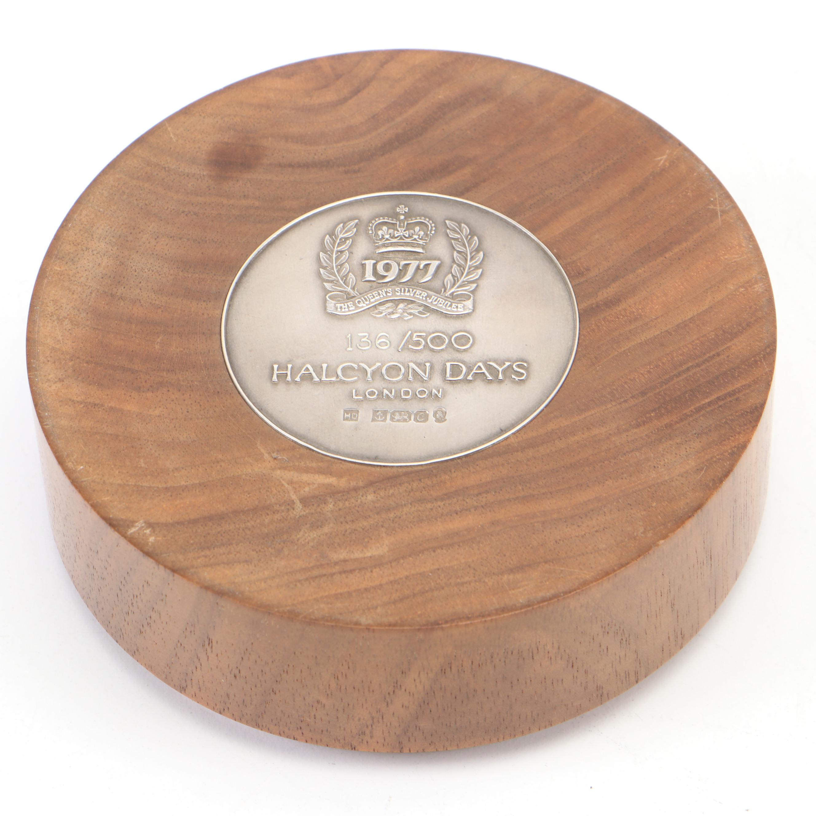 Halcyon Days Queen's Silver Jubilee Box with Sterling Silver Ornamentation