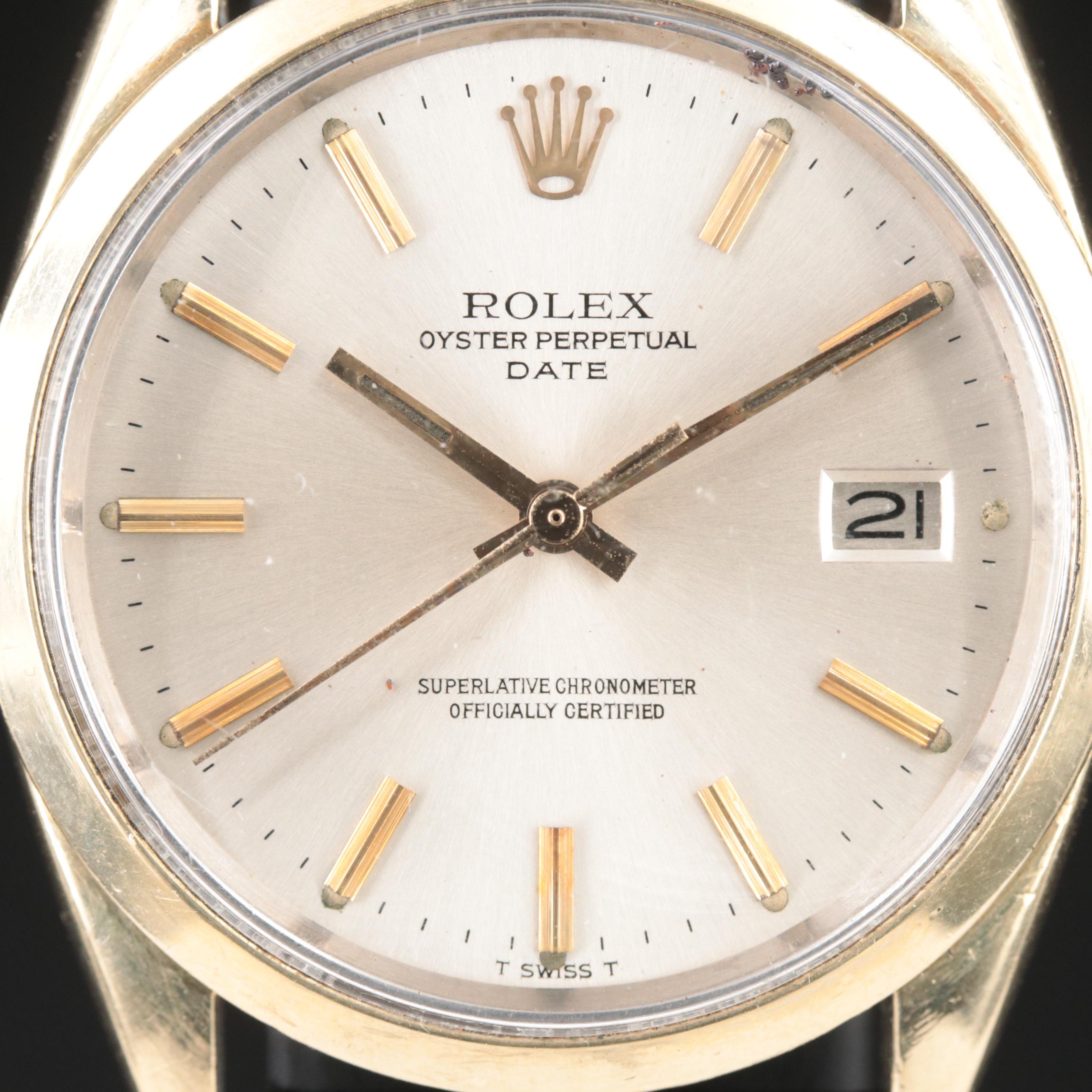1979 Rolex Oyster Perpetual Gold Shell Date Watch