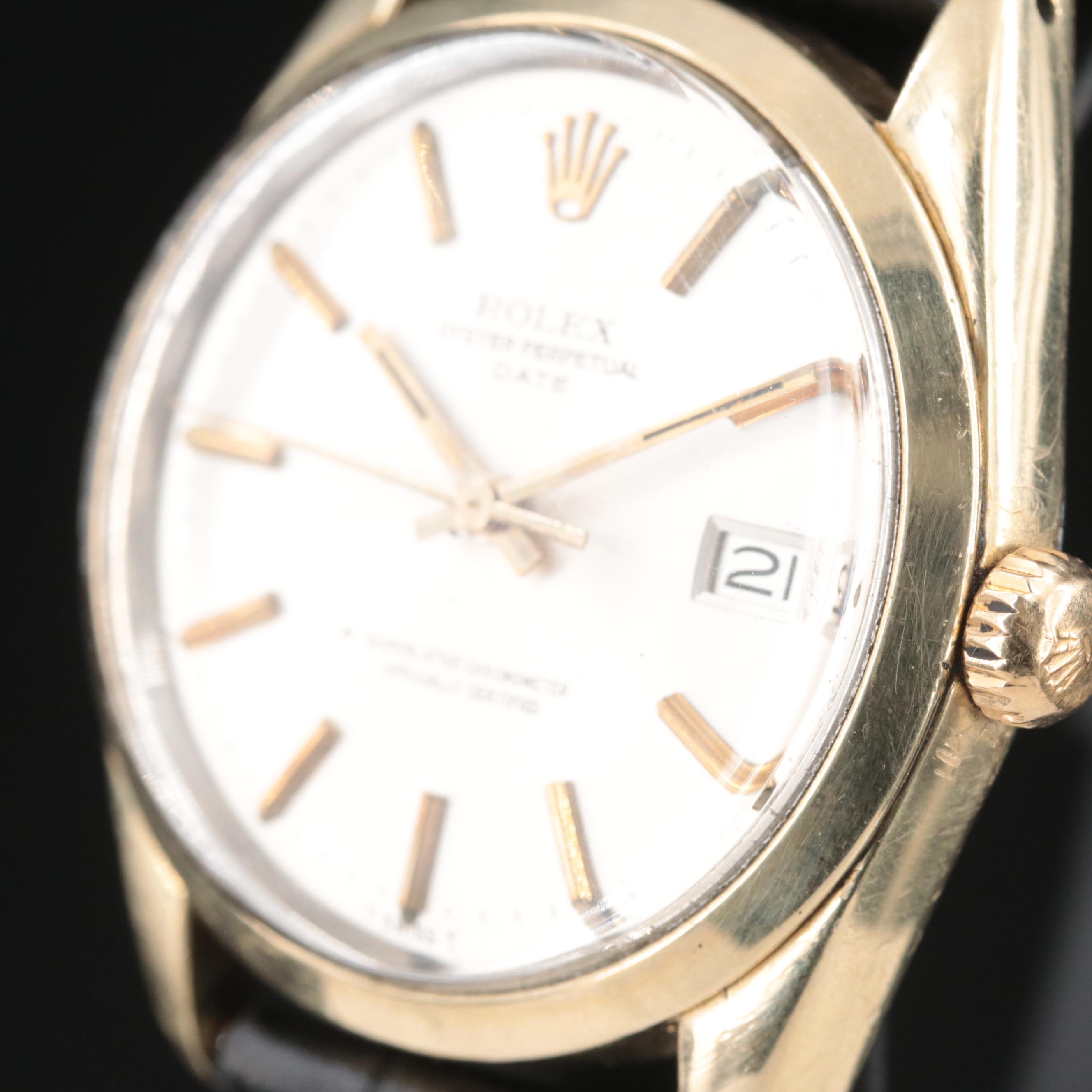 1979 Rolex Oyster Perpetual Gold Shell Date Watch
