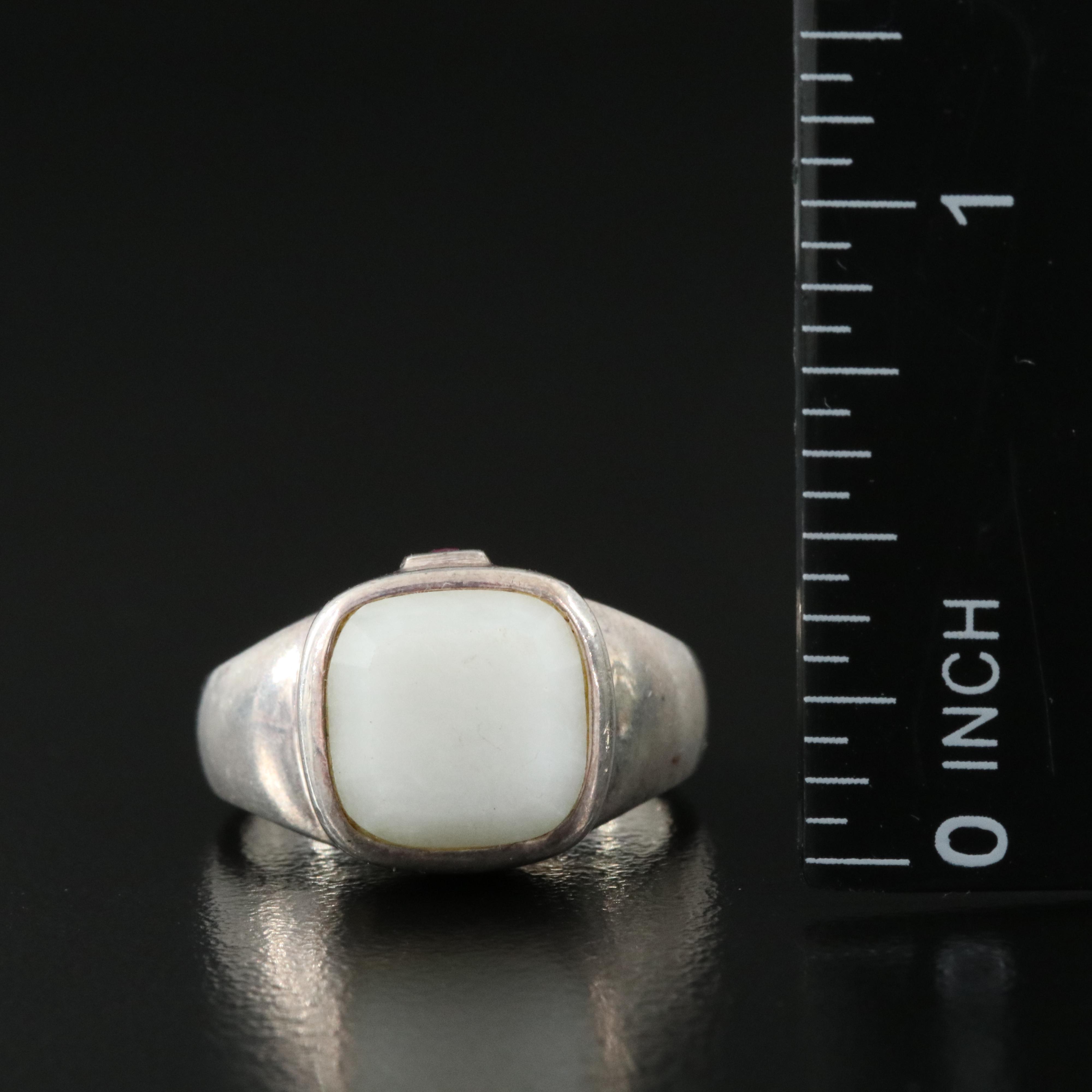 Elle Sterling Jadeite and Ruby Ring