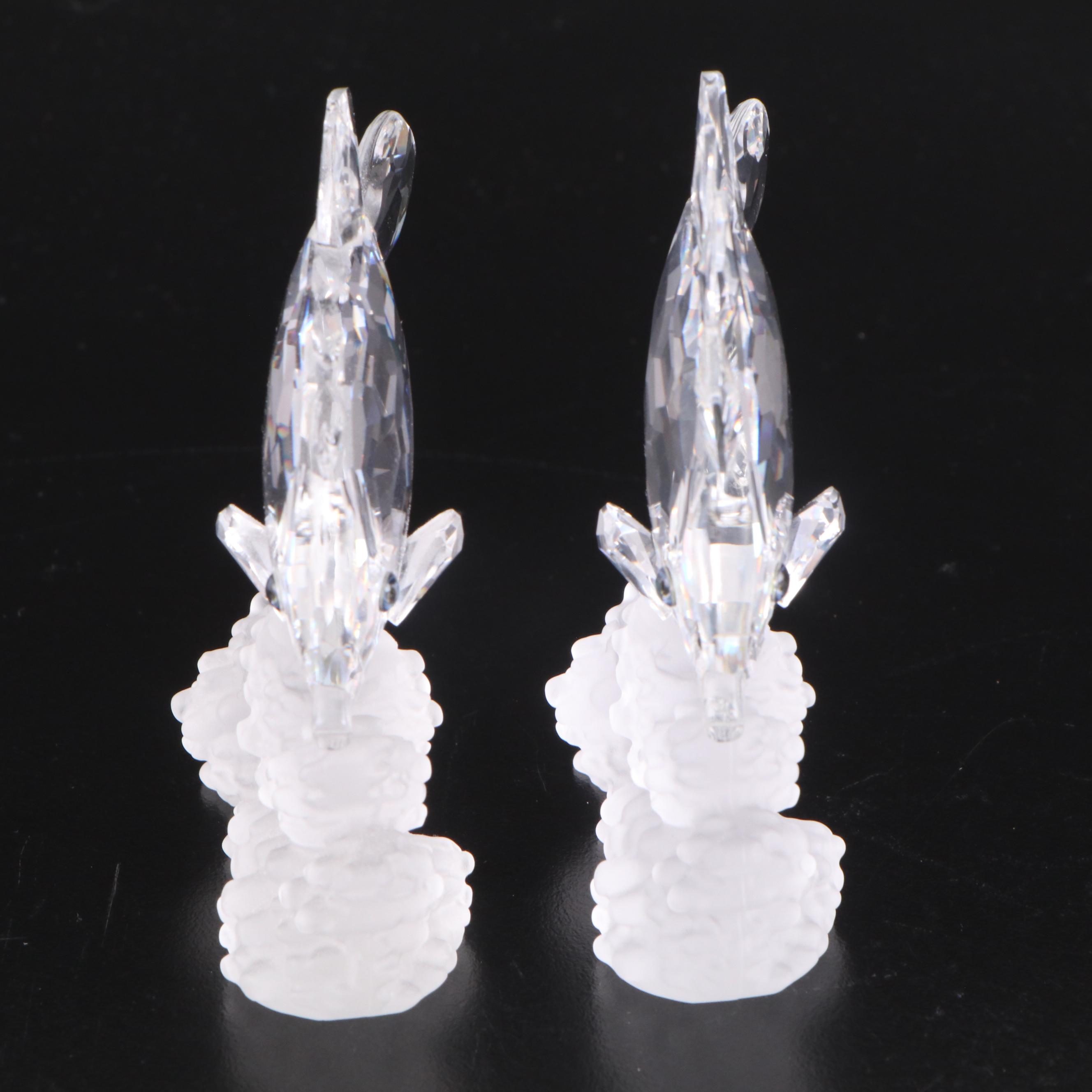 Swarovski "Siamese Fighting Fish" Crystal Fish Figurine with More Figurines