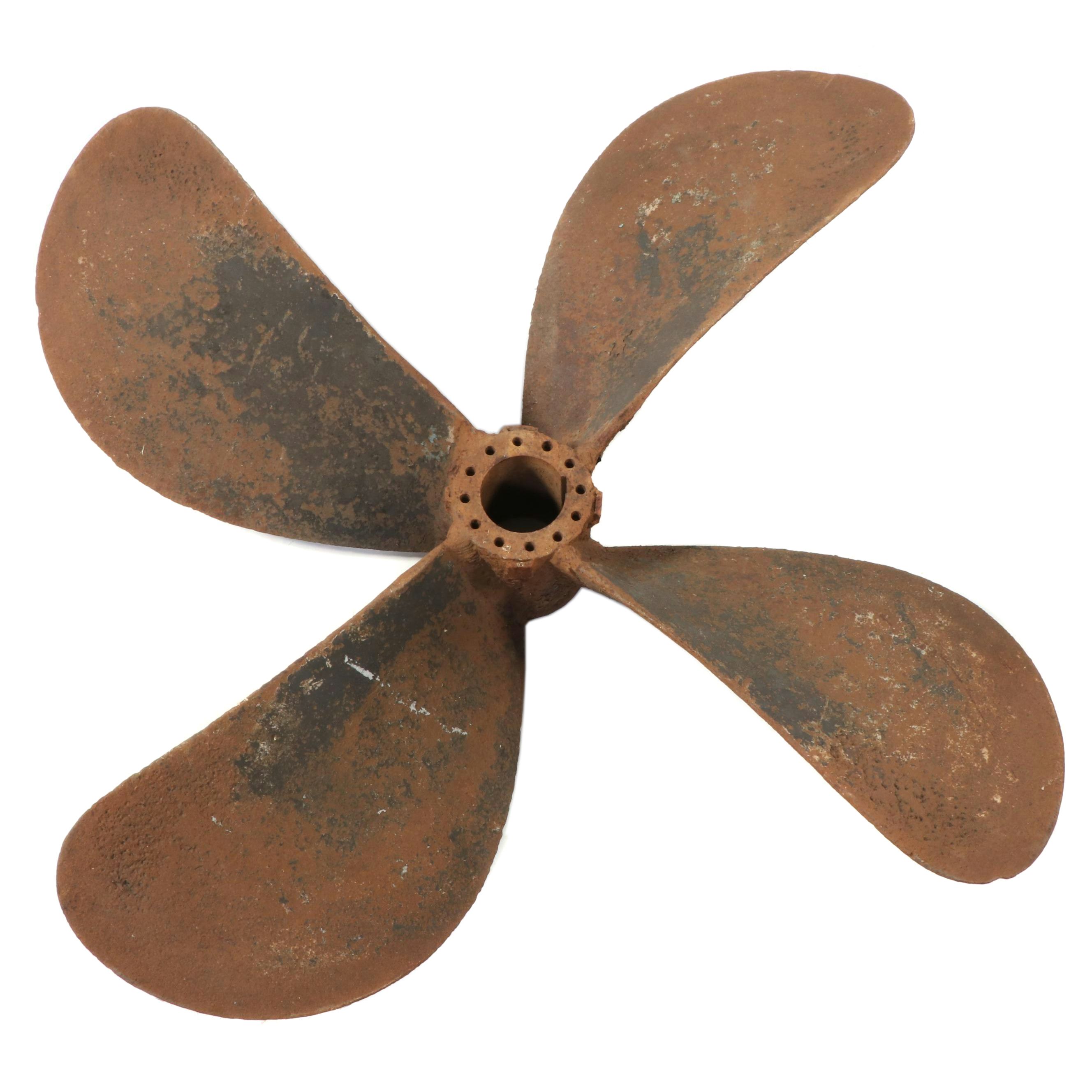 Oversized Cast Iron Four Blade Boat Propeller