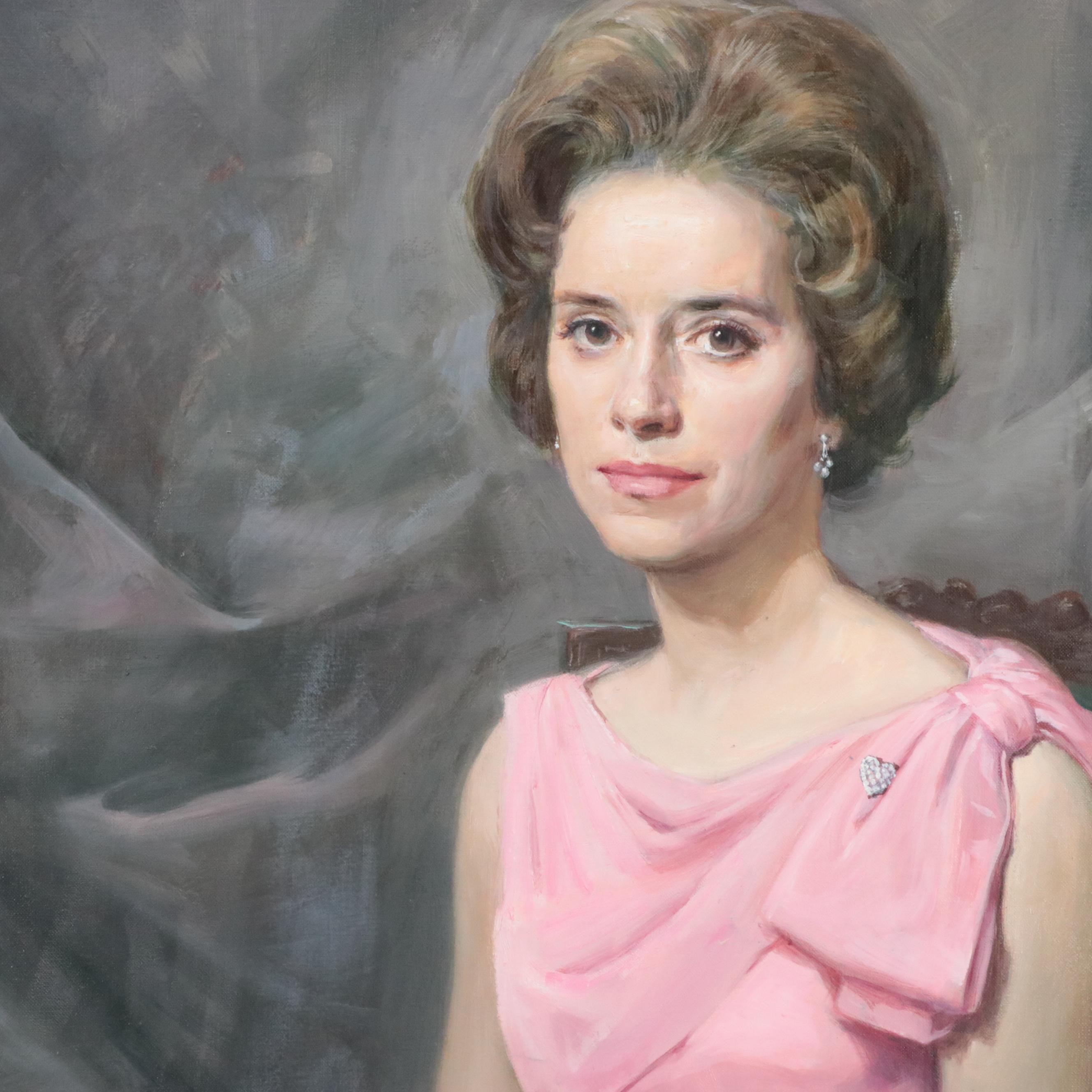 Lajos Markos Portrait Oil Painting, Circa 1960
