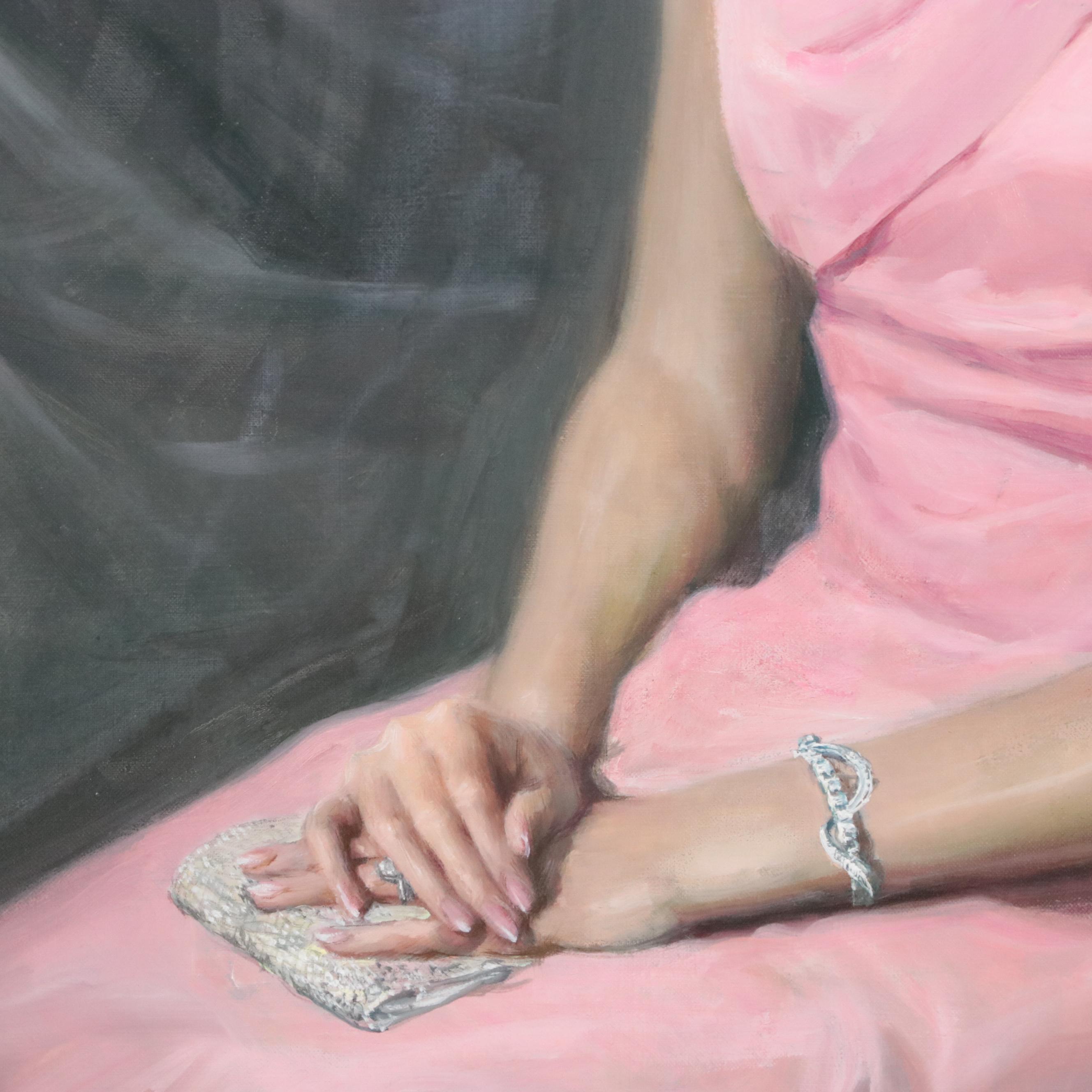 Lajos Markos Portrait Oil Painting, Circa 1960