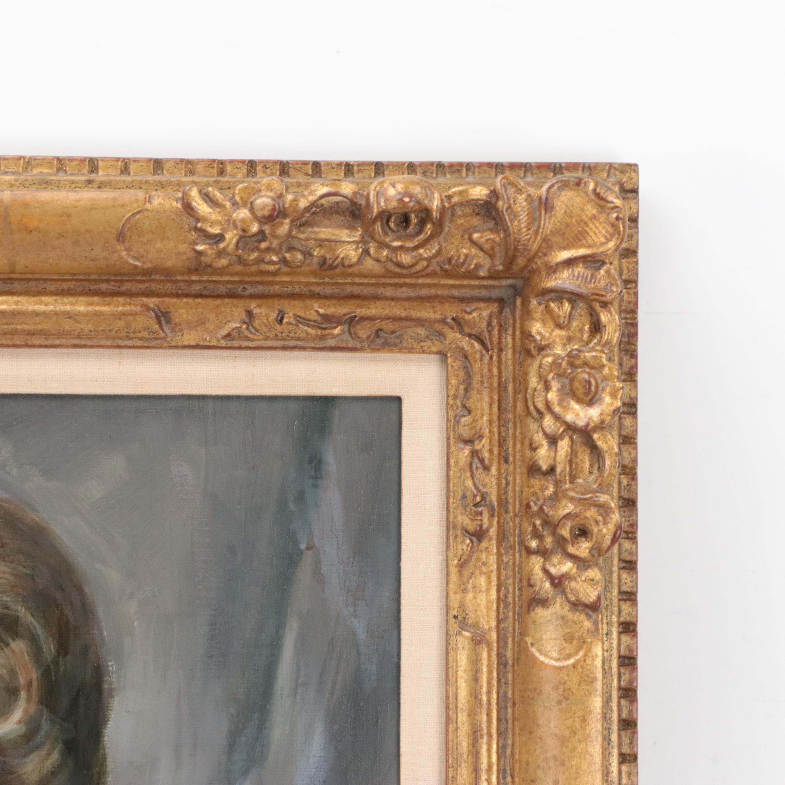 Lajos Markos Portrait Oil Painting, Circa 1960