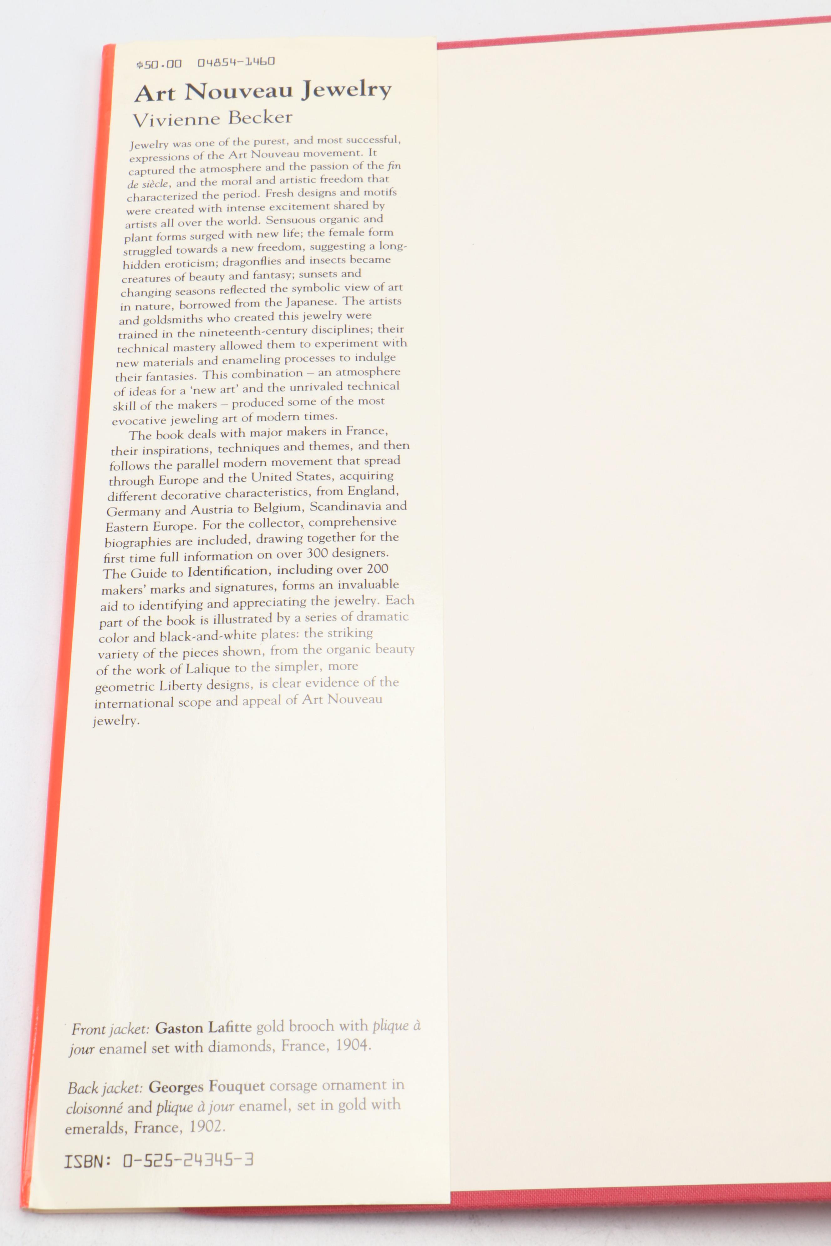 First Edition "Art Nouveau Jewelry" by Vivienne Becker and More Books