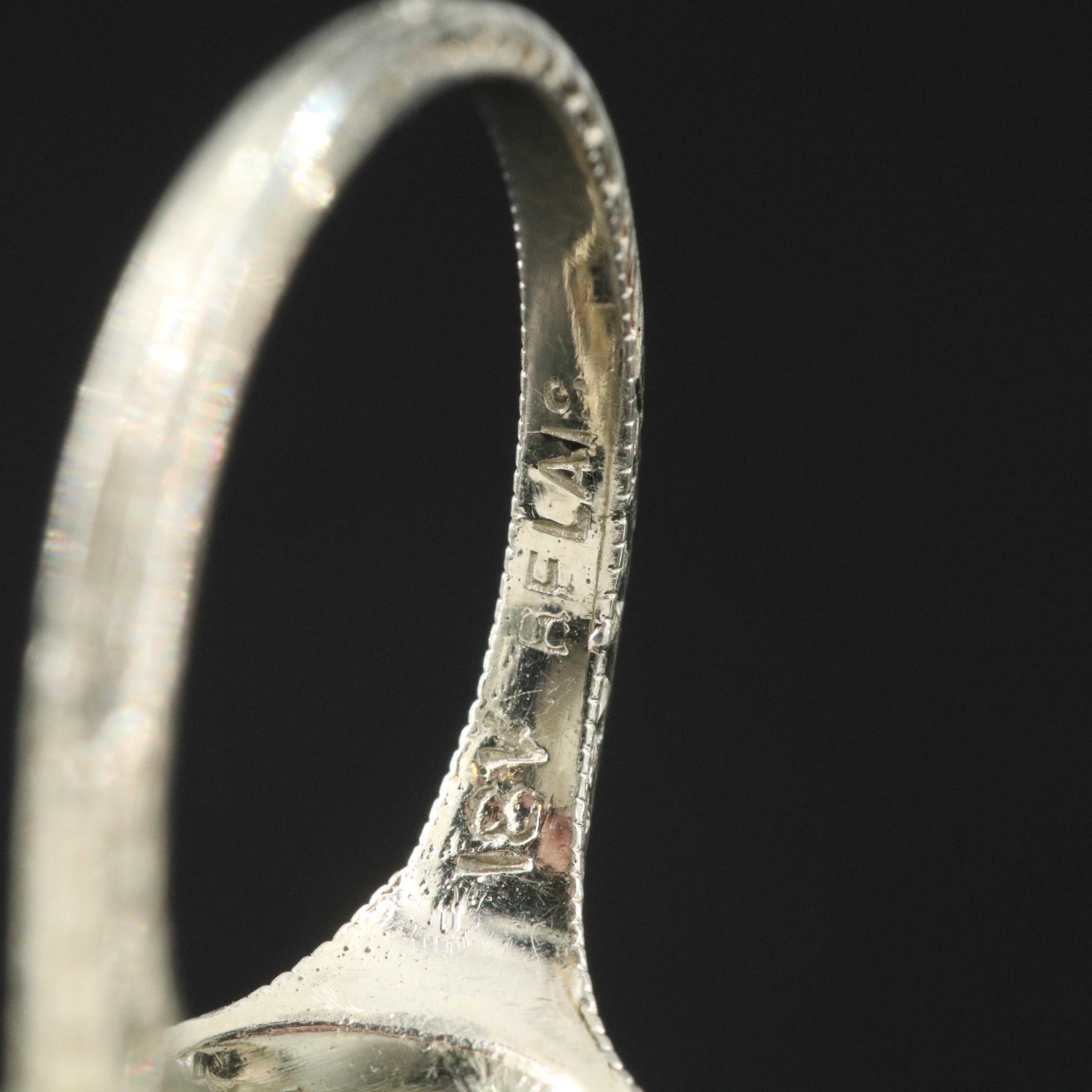 Art Deco Belais Brothers 18K Diamond and Sapphire Ring