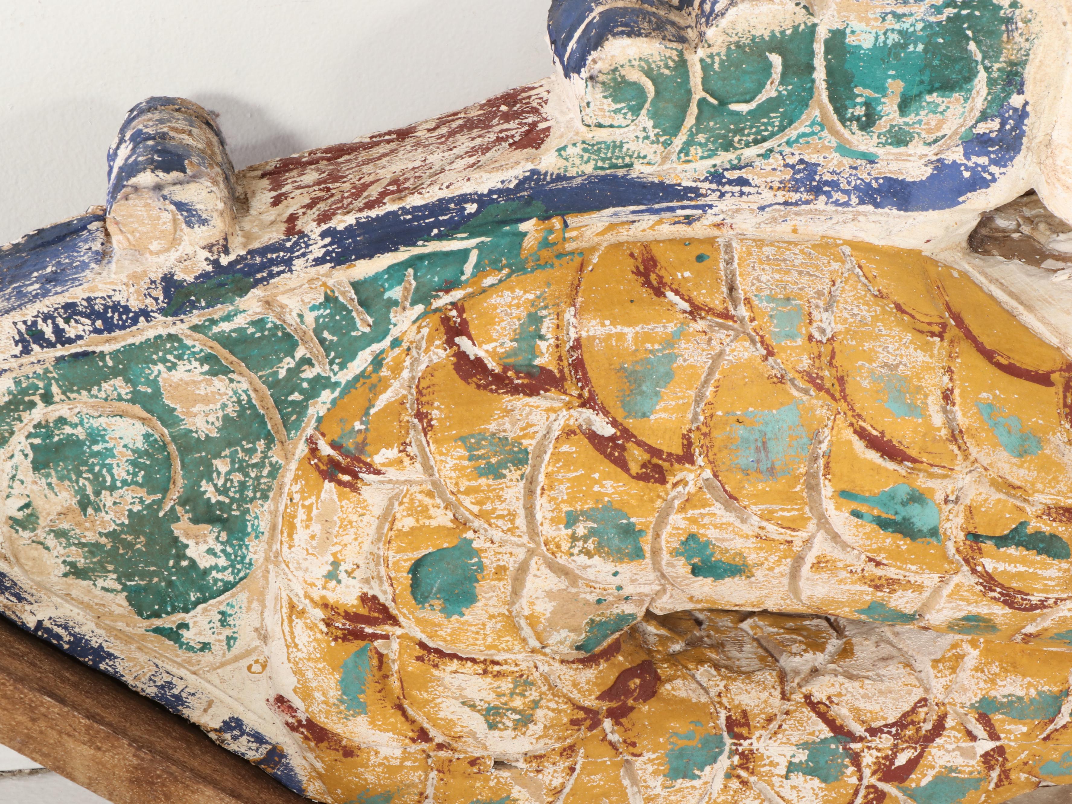 Carved Polychrome Wood Figurehead Style Mermaid