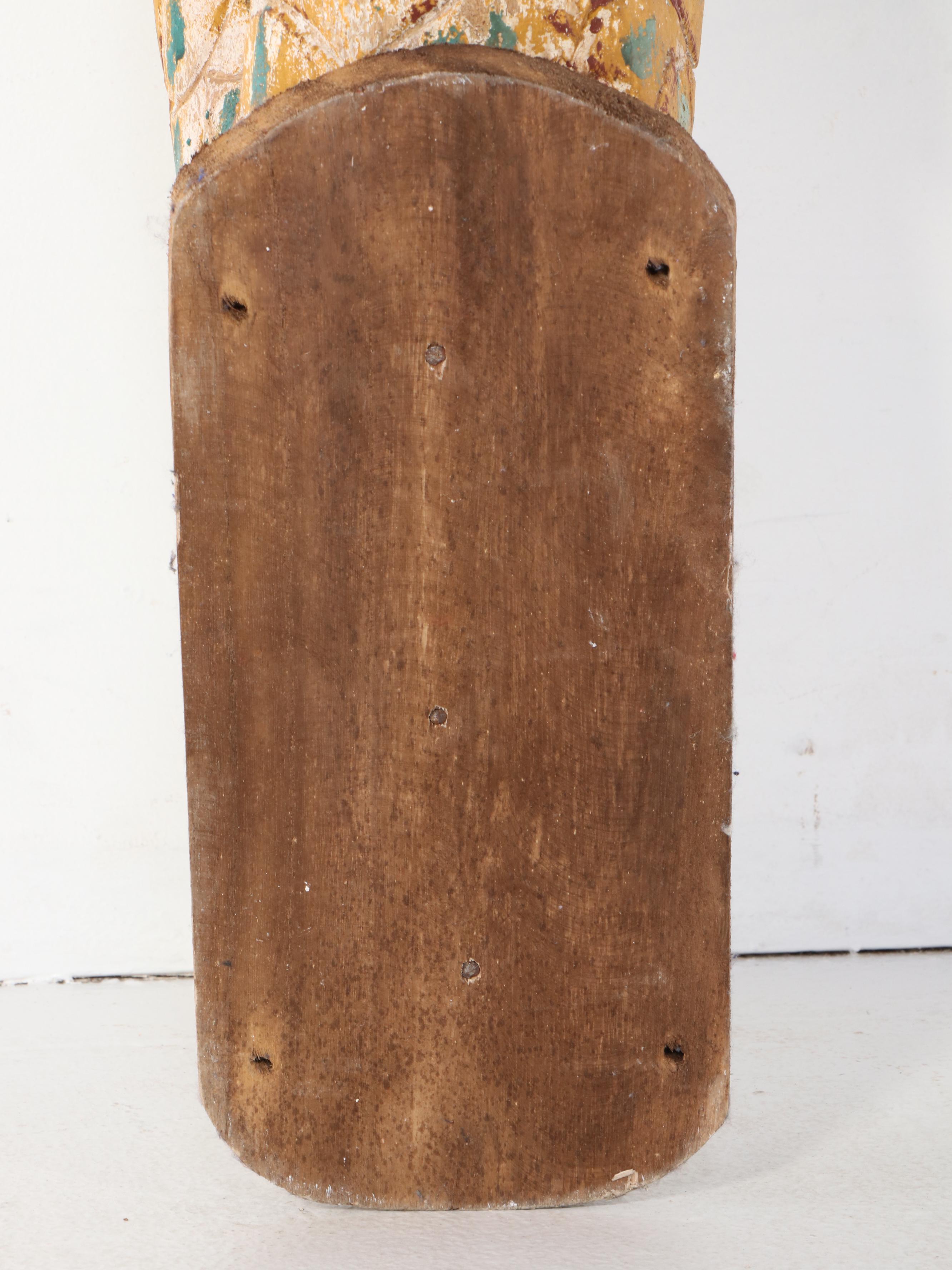 Carved Polychrome Wood Figurehead Style Mermaid