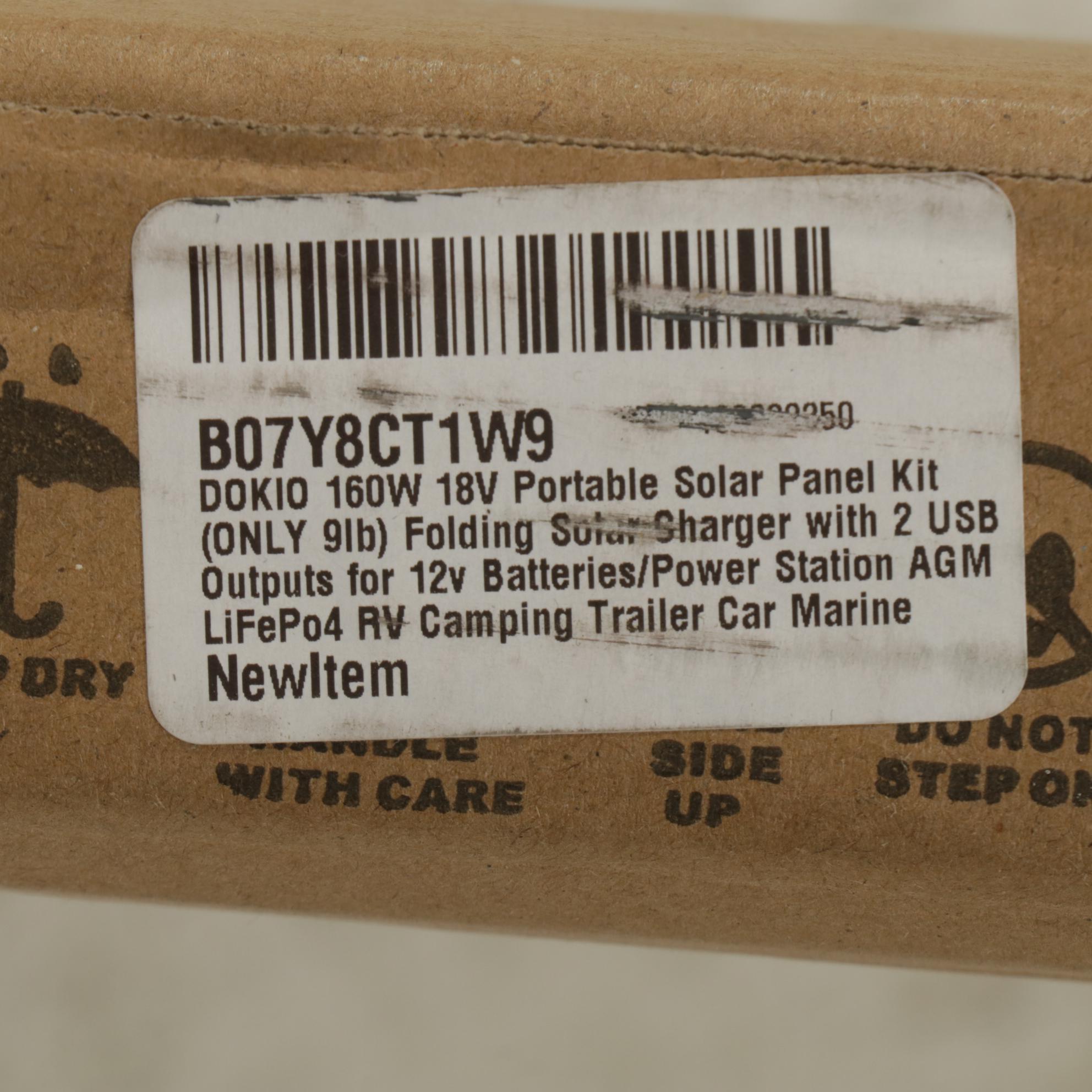 DOKIO 160W 18V Portable Solar Panel Battery Charger Kit