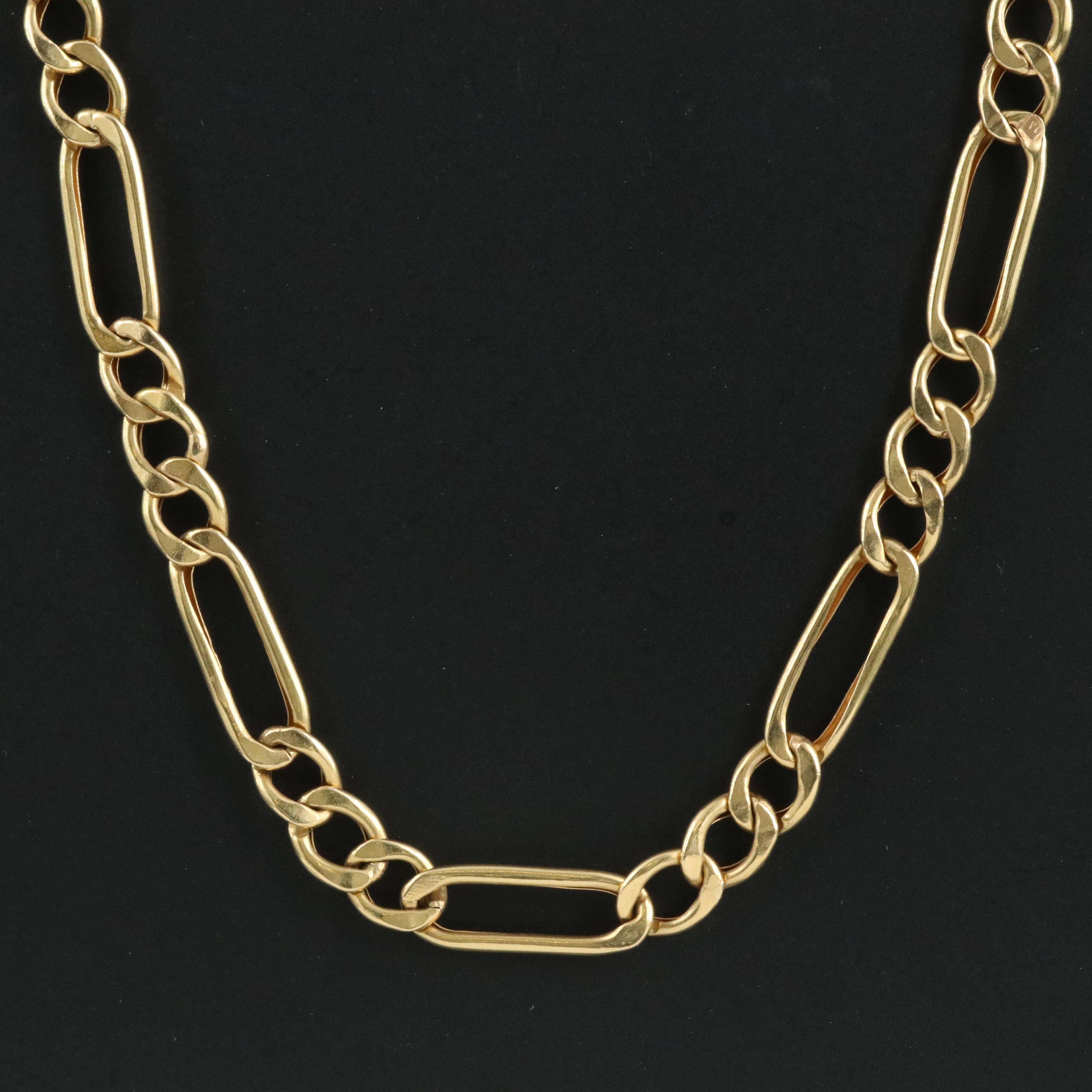 18K Figaro Chain Necklace
