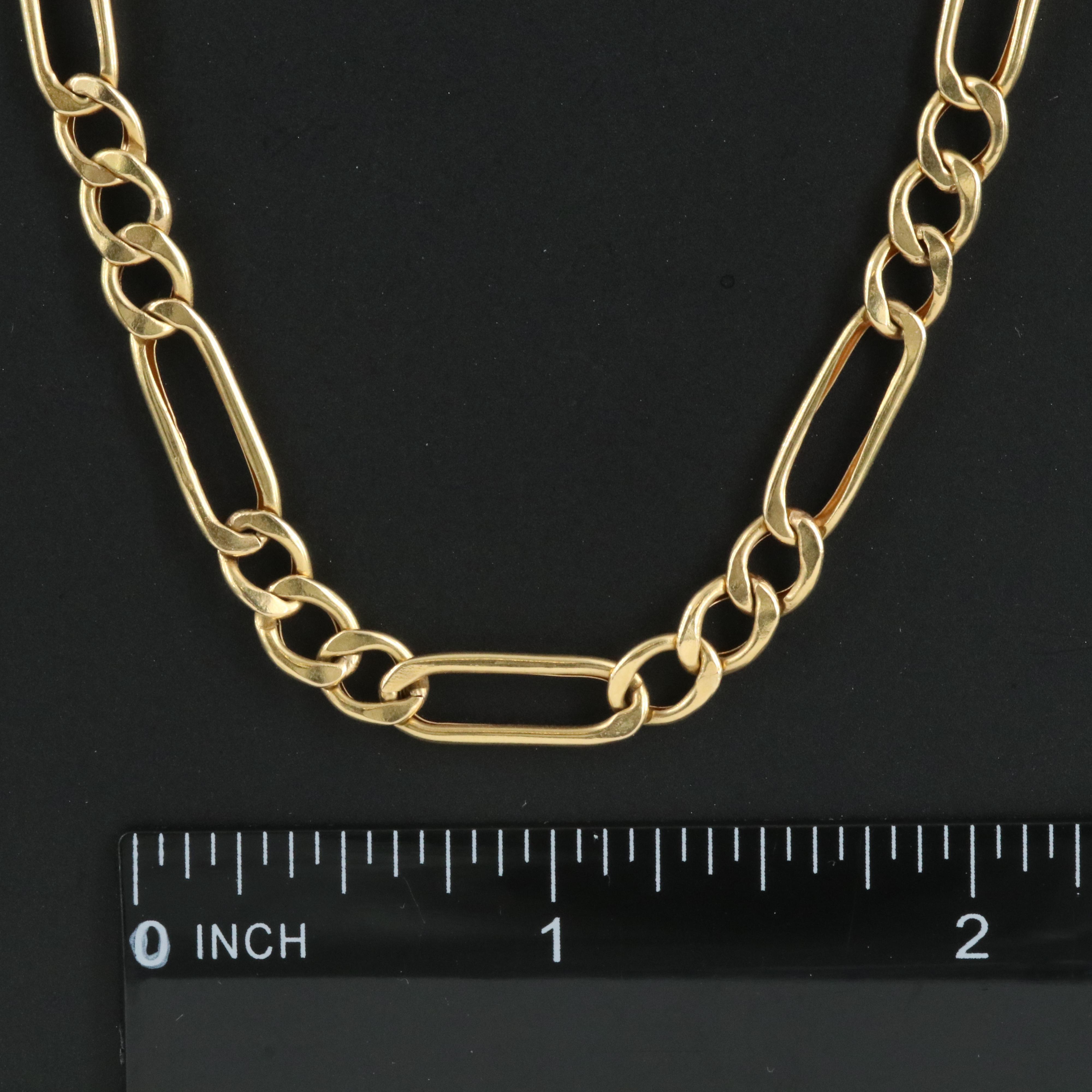 18K Figaro Chain Necklace