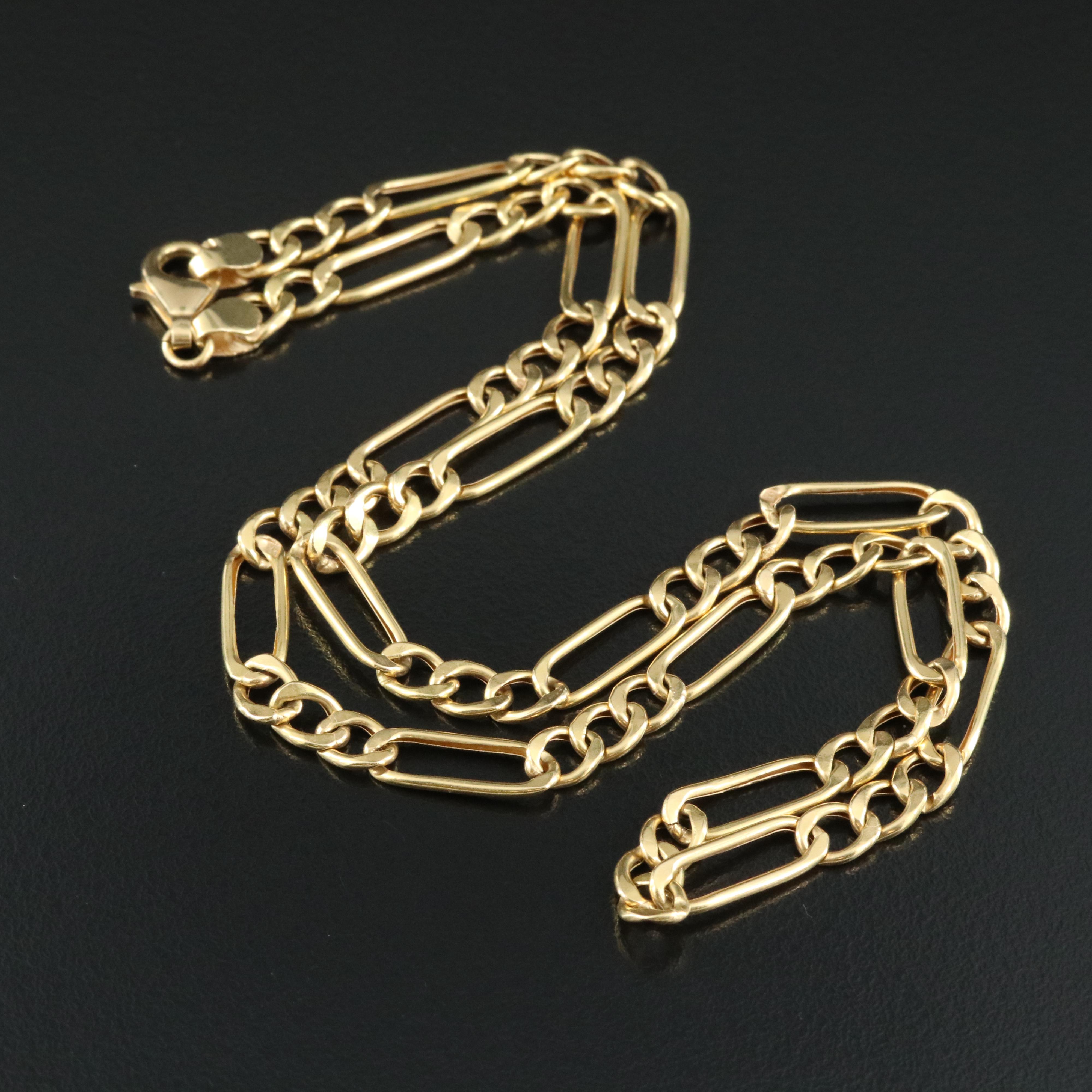 18K Figaro Chain Necklace