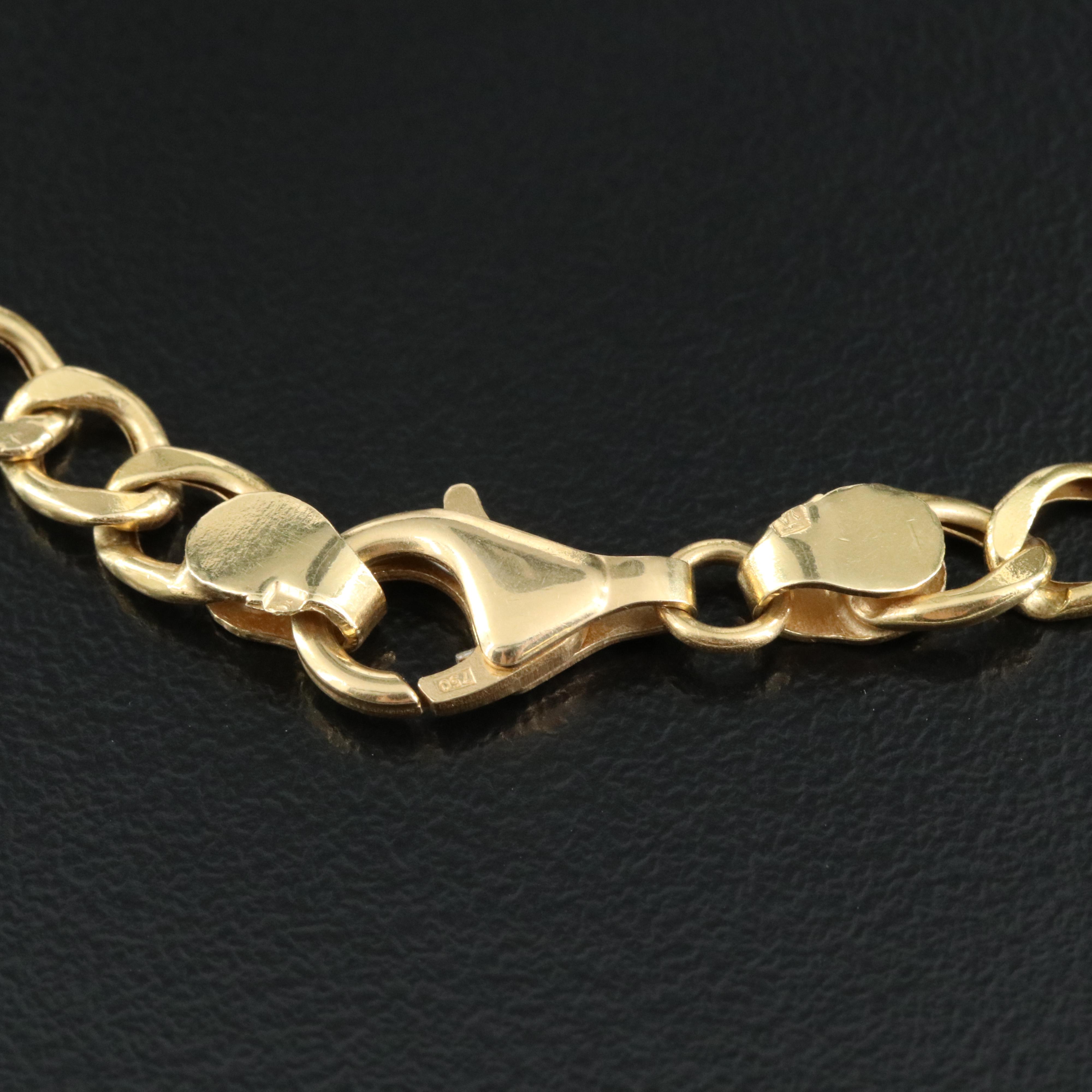 18K Figaro Chain Necklace