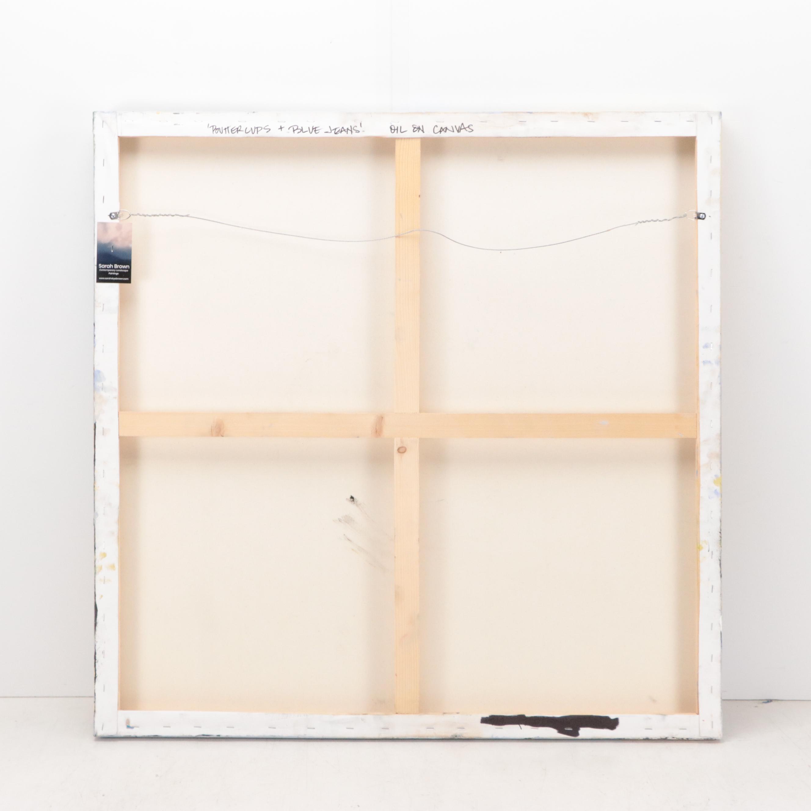 Sarah Brown Abstract Oil Painting "Buttercups + Bluejeans," Circa 2024