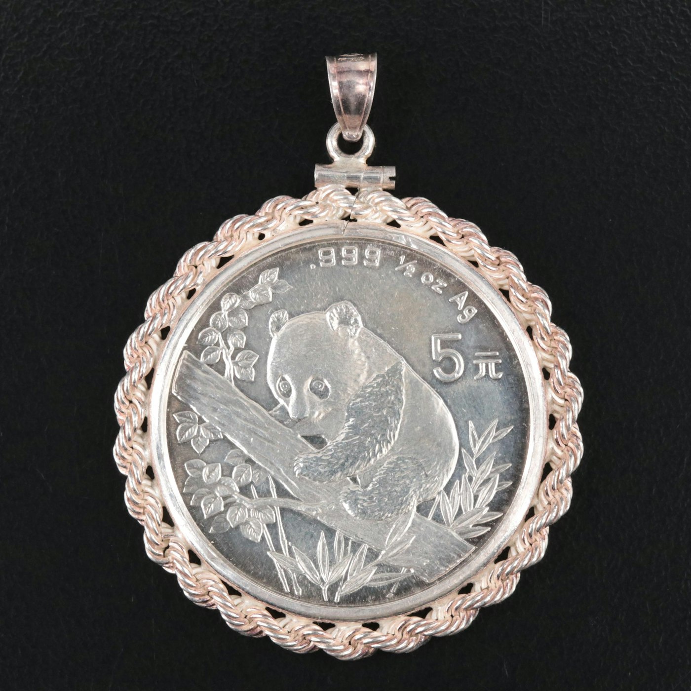 Sterling Pendant with 1995 Five Yuan Chinese Silver Coin | EBTH