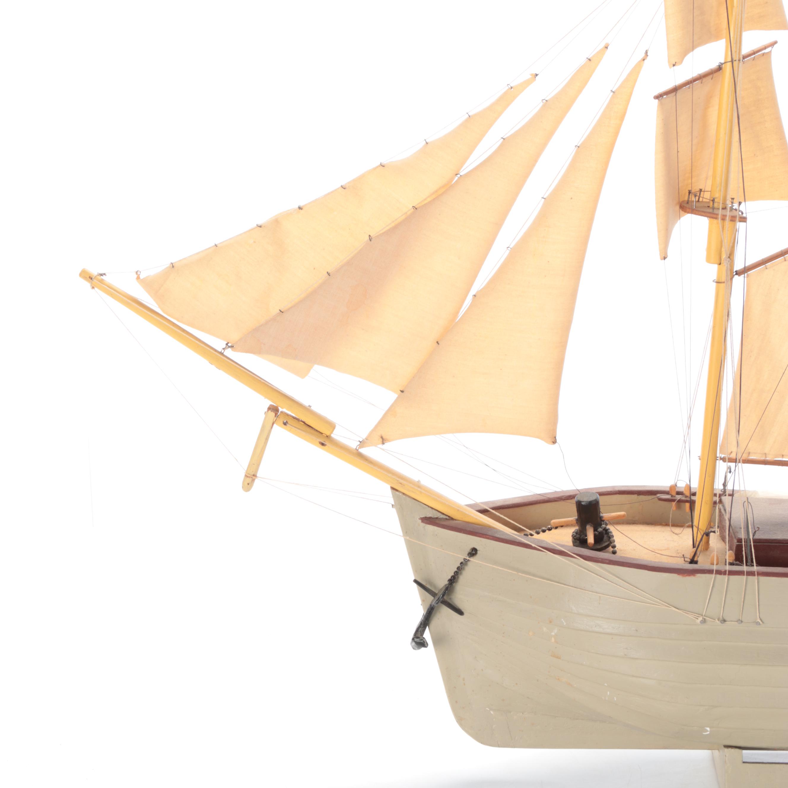 Handmade Painted Wood Model Ship "Martina"
