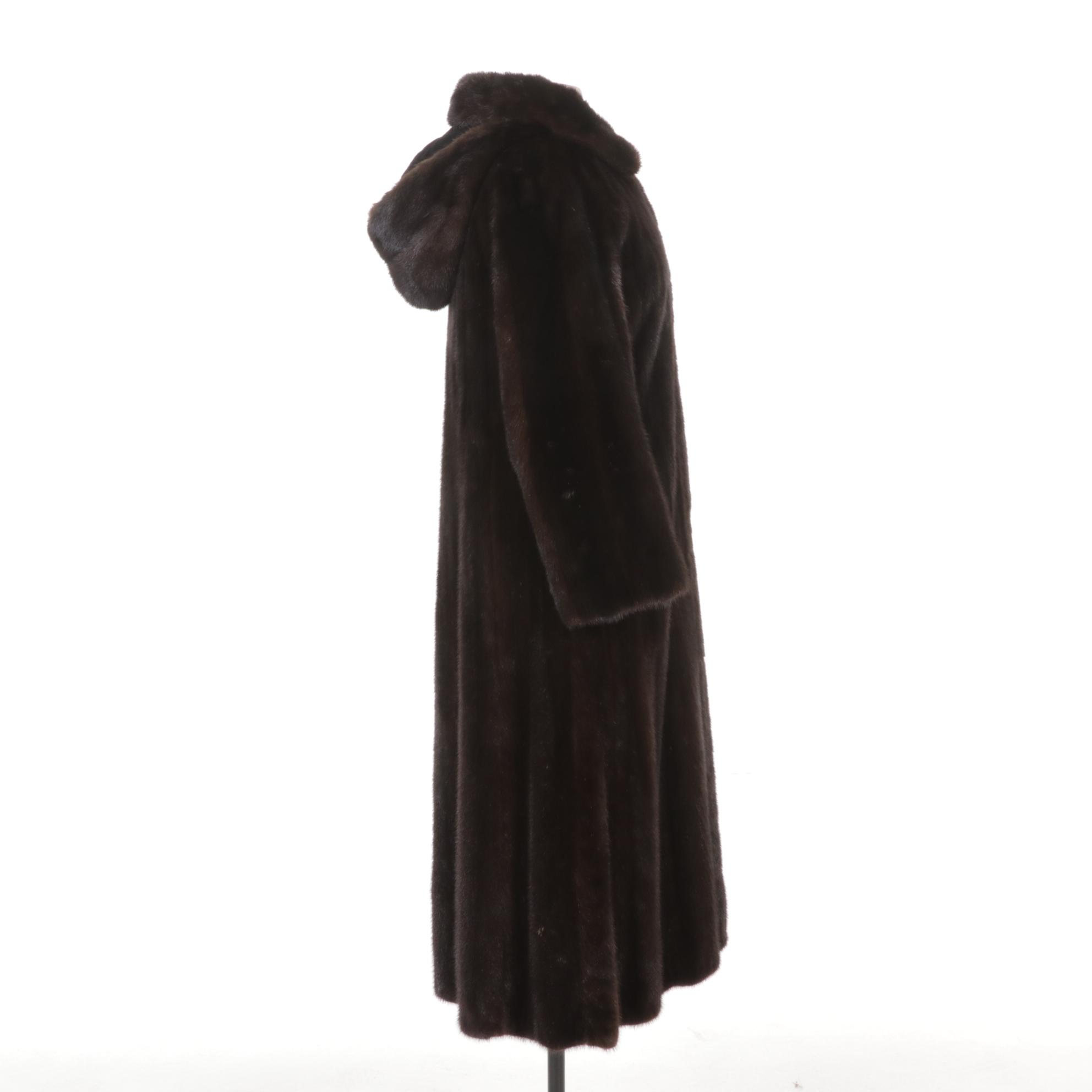 Chloe Mink Fur Coat From Neiman-Marcus With Detachable Hood and Side Vents