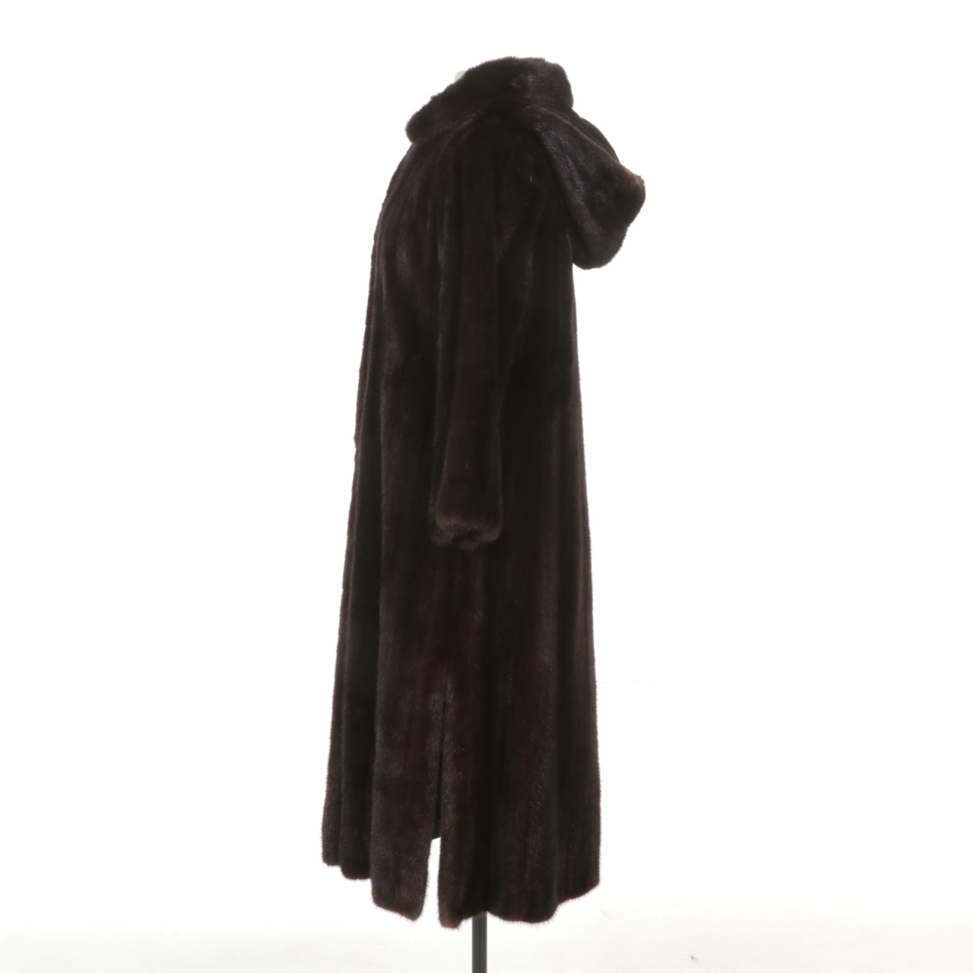 Chloe Mink Fur Coat From Neiman-Marcus With Detachable Hood and Side Vents