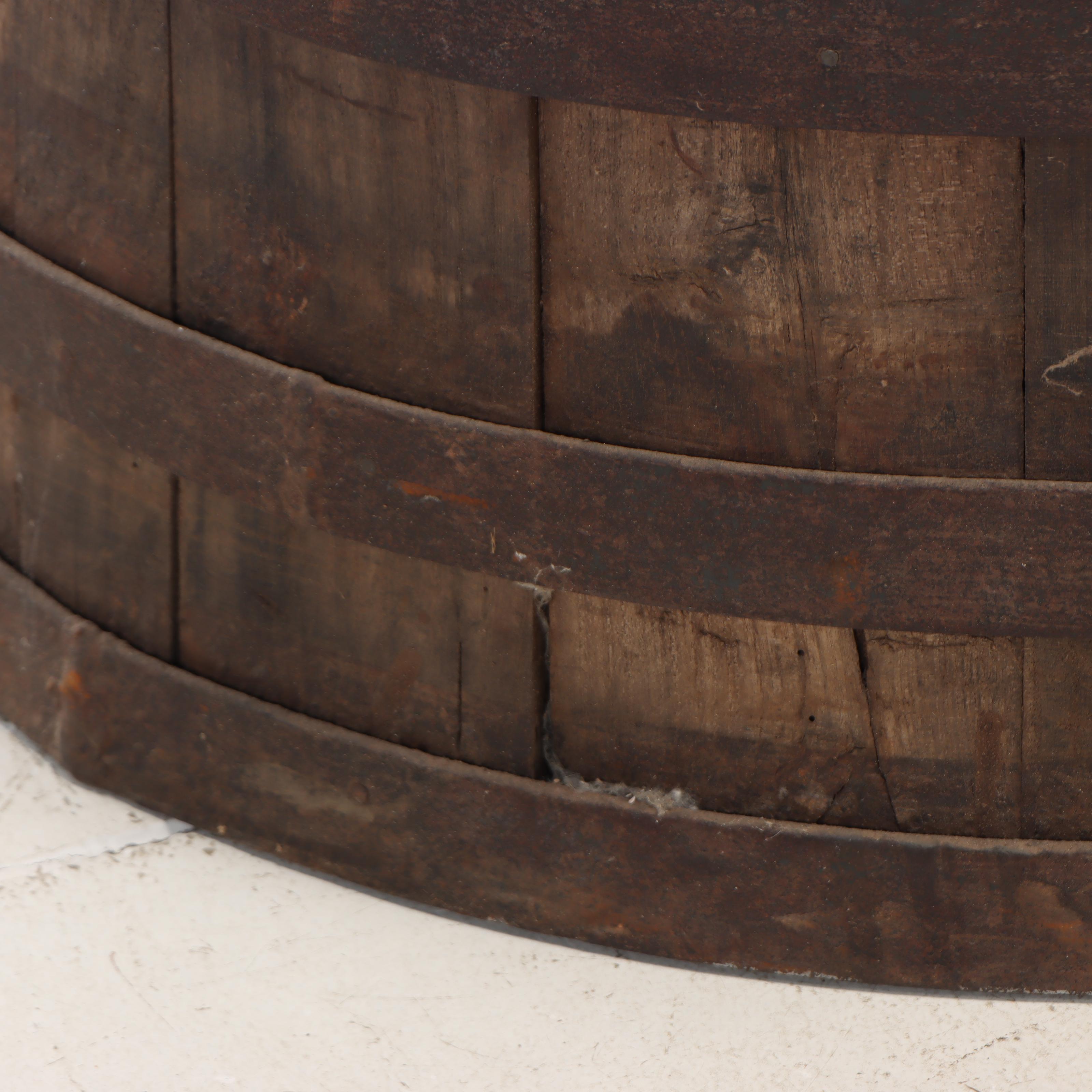 Primitive Metal Banded Wood Stave Pail, 19th Century